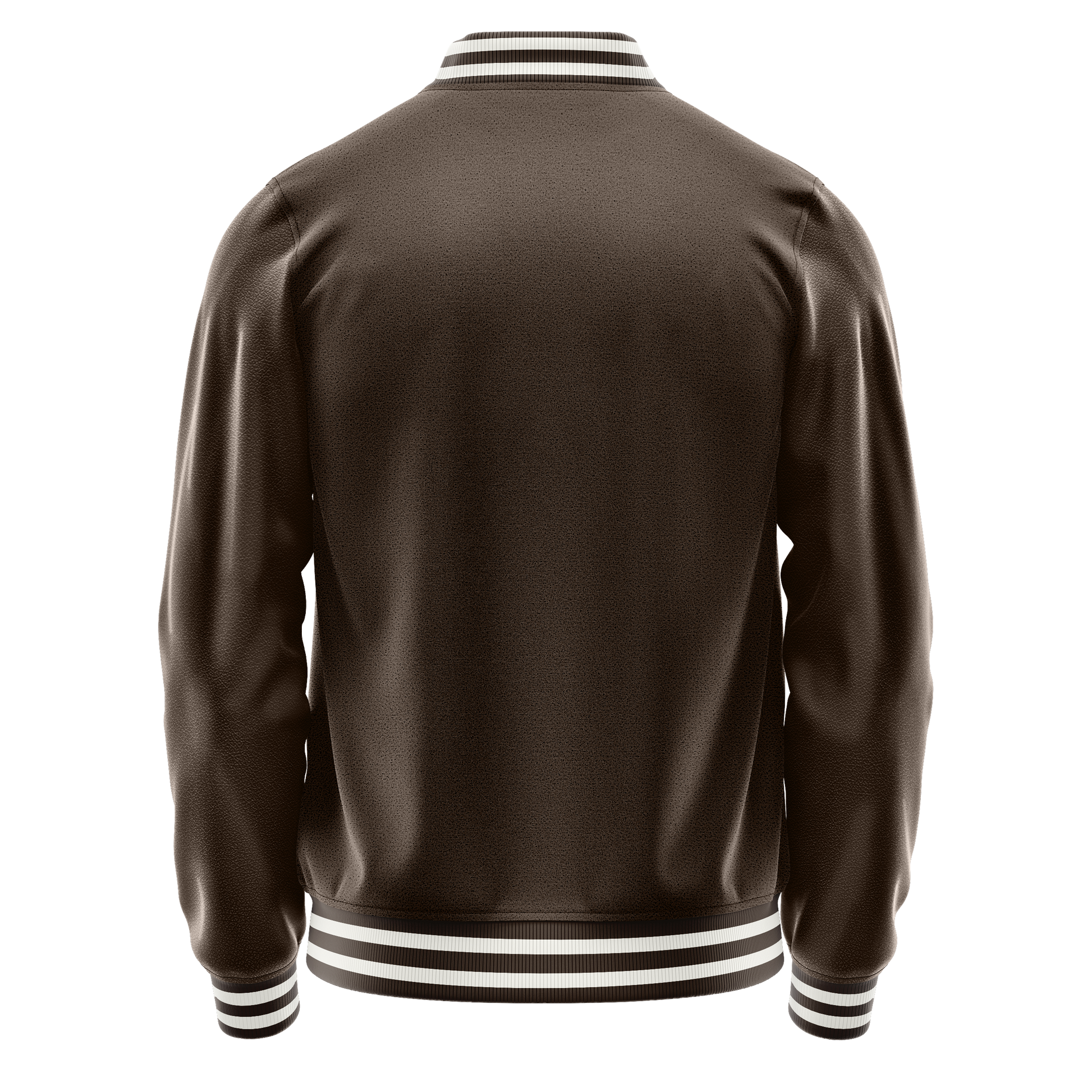 Brown & Brown Leather Varsity Jacket JG01010118