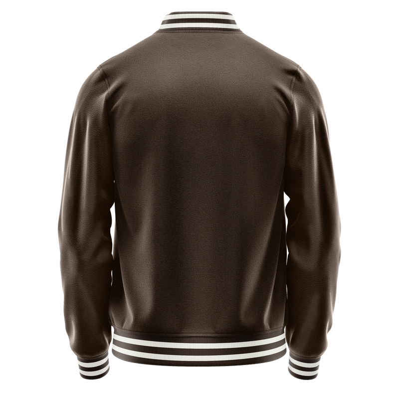 Brown & Brown Leather Varsity Jacket JG01010118