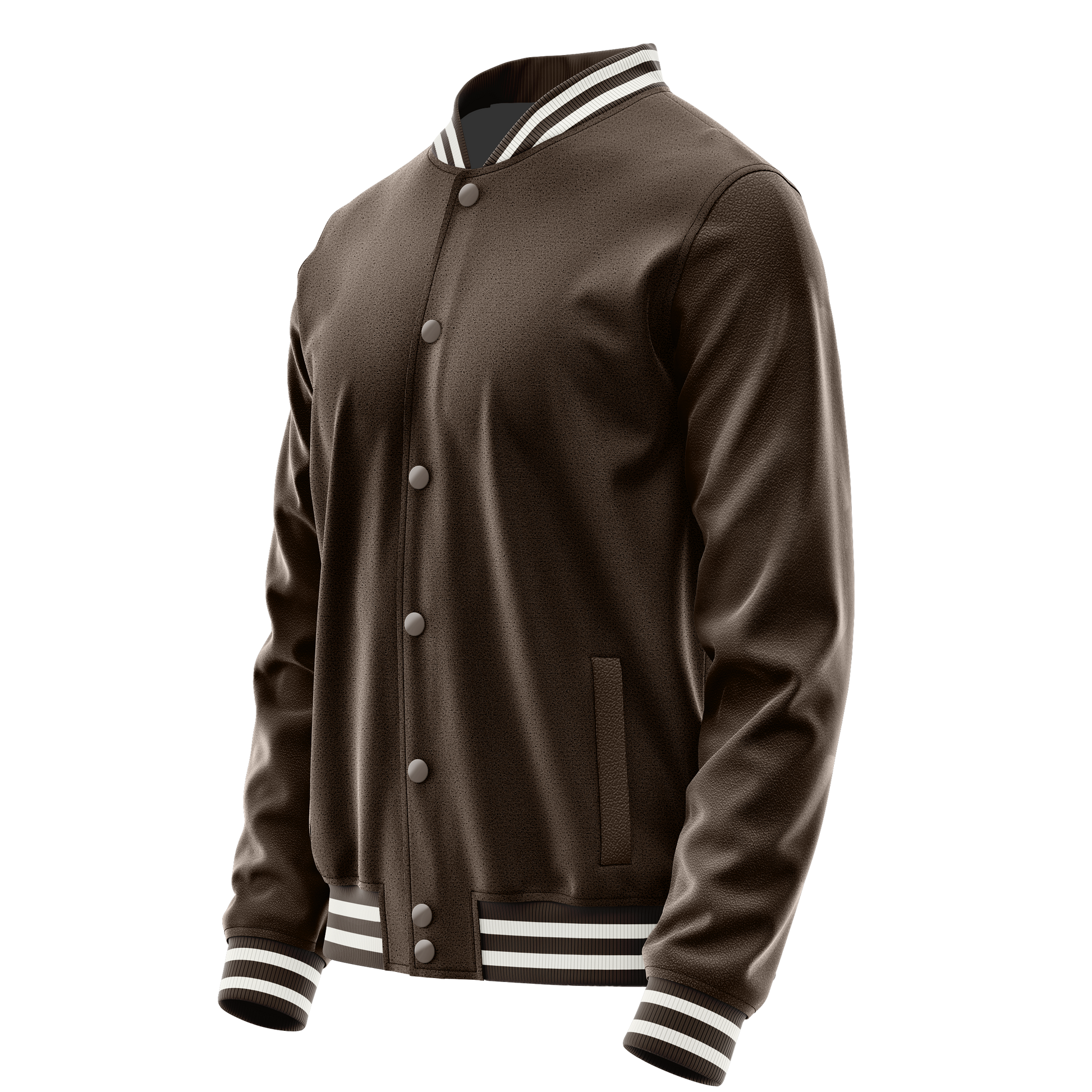 Brown & Brown Leather Varsity Jacket JG01010118