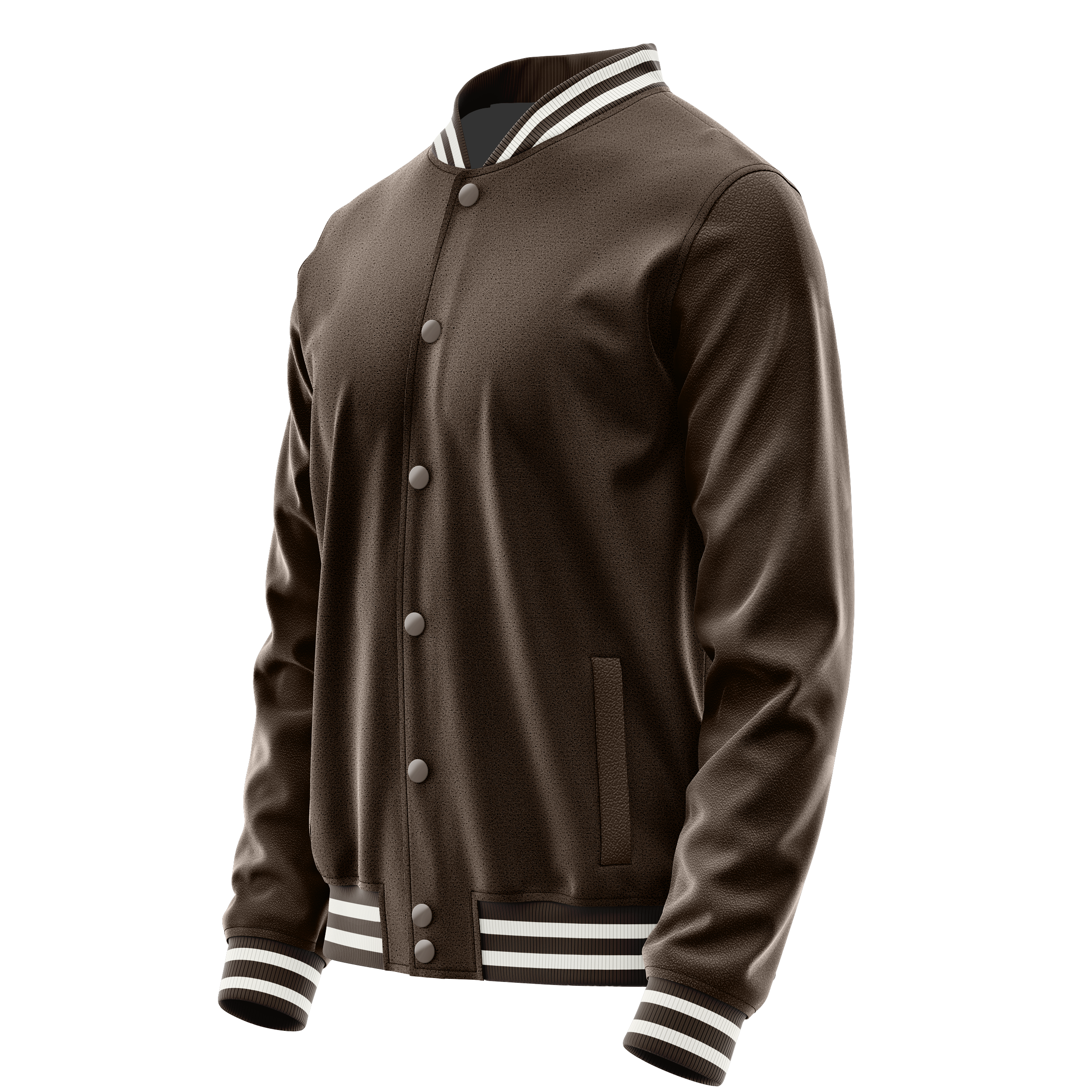 Brown & Brown Leather Varsity Jacket JG01010118