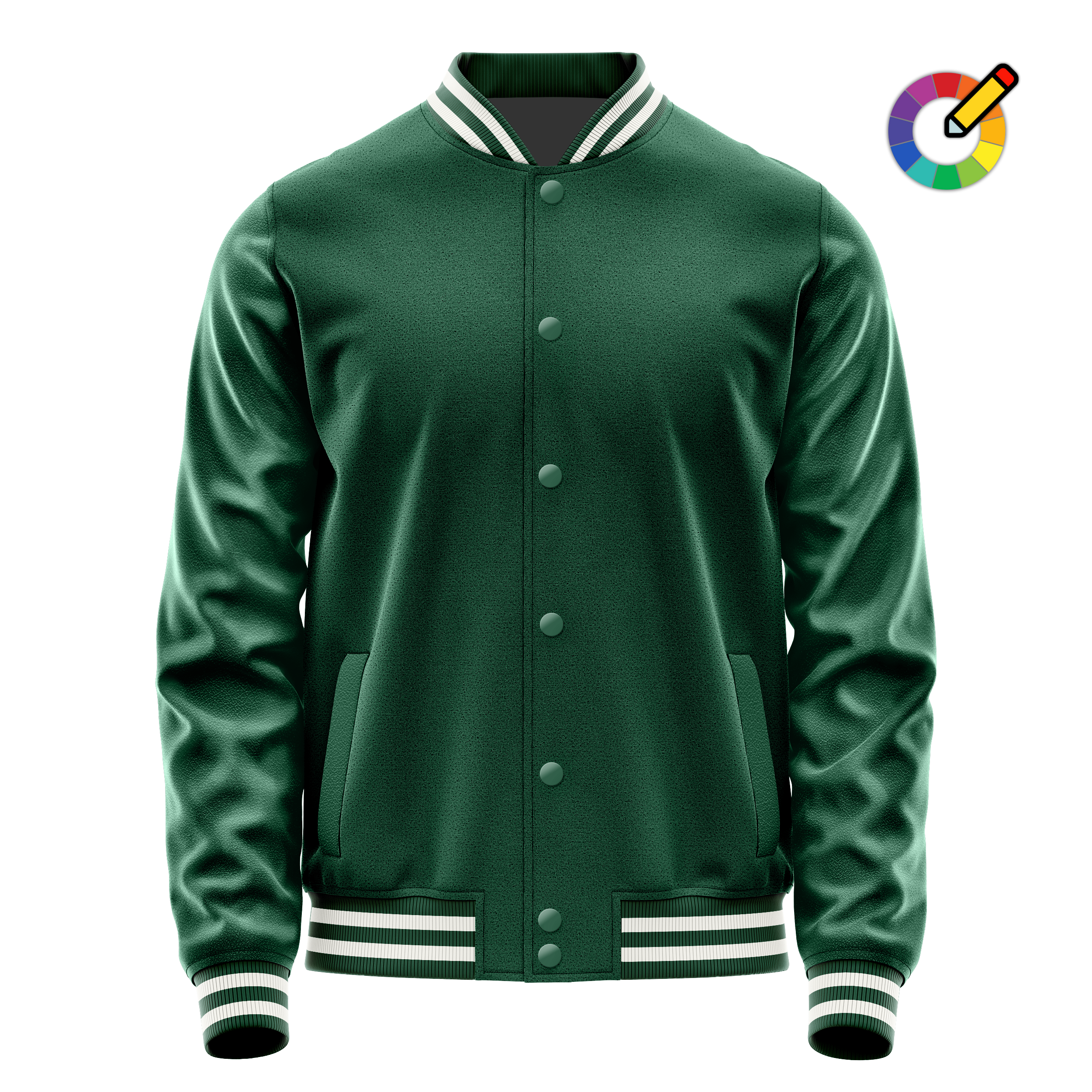 Green & Green Leather Varsity Jacket JG05050518