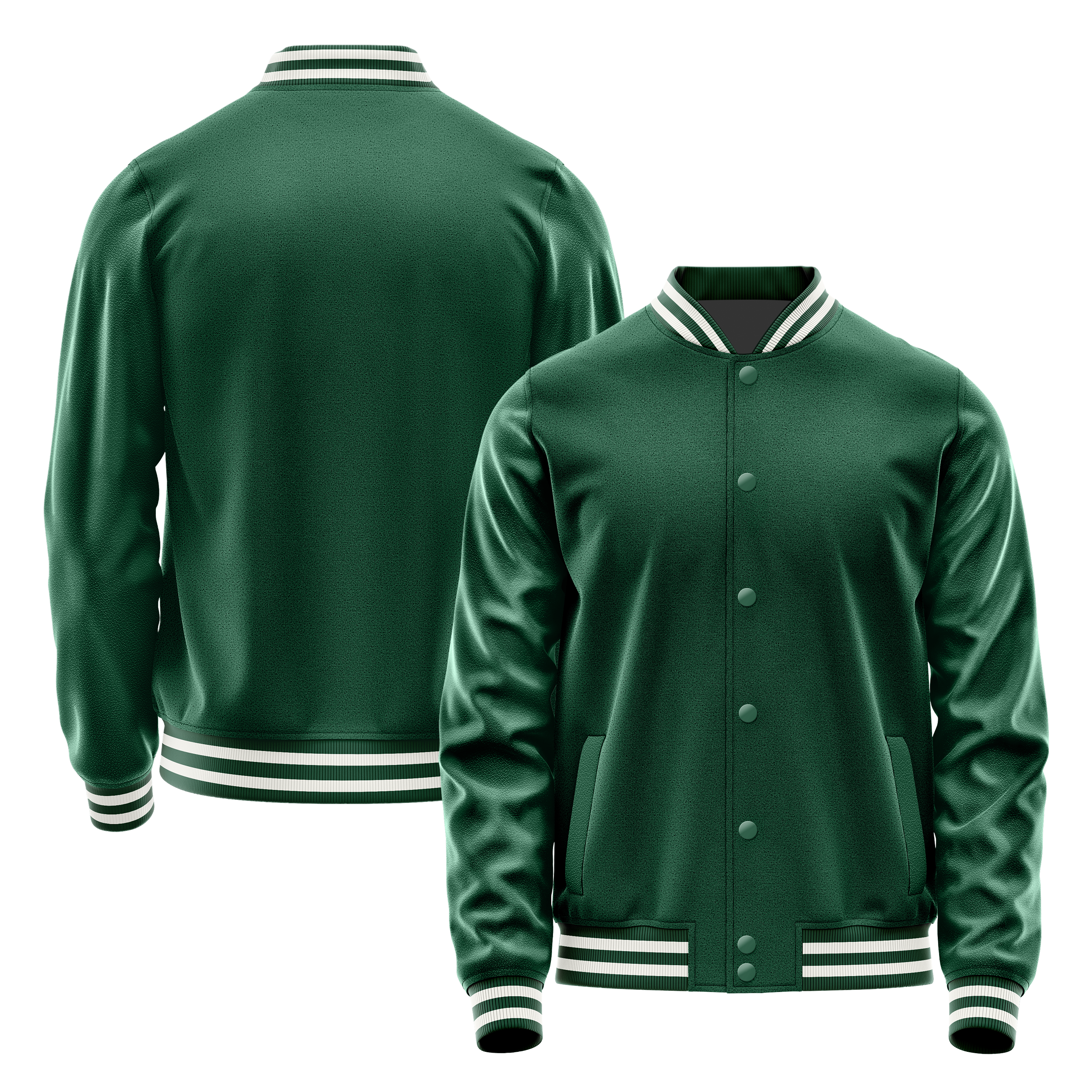 Green & Green Leather Varsity Jacket JG05050518