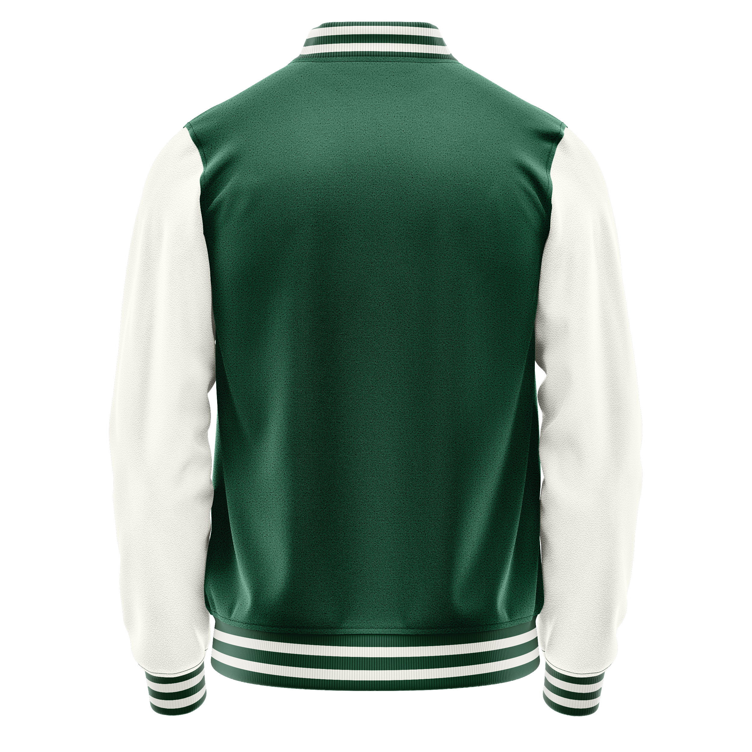 Green & White Leather Varsity Jacket JG05180518