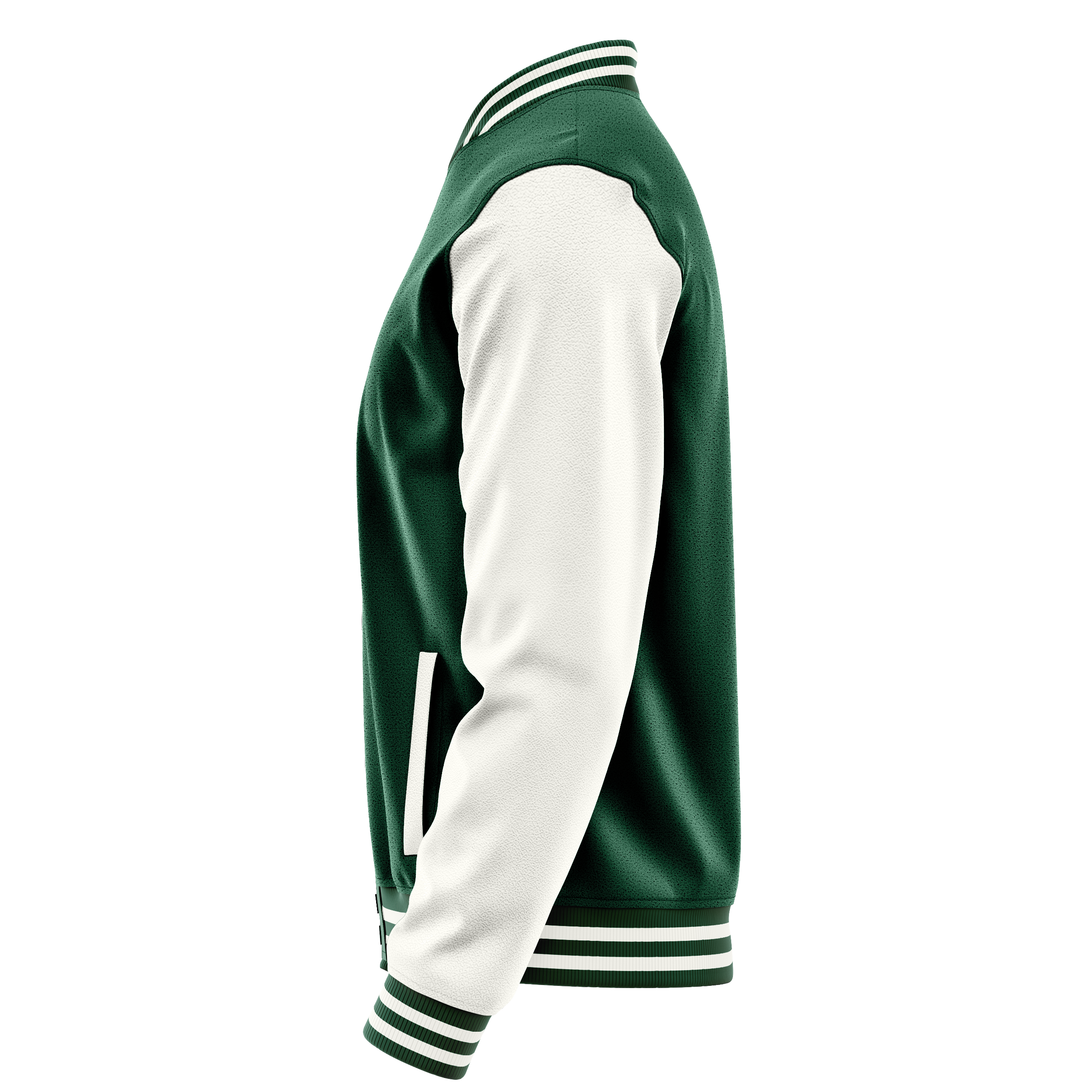 Green & White Leather Varsity Jacket JG05180518