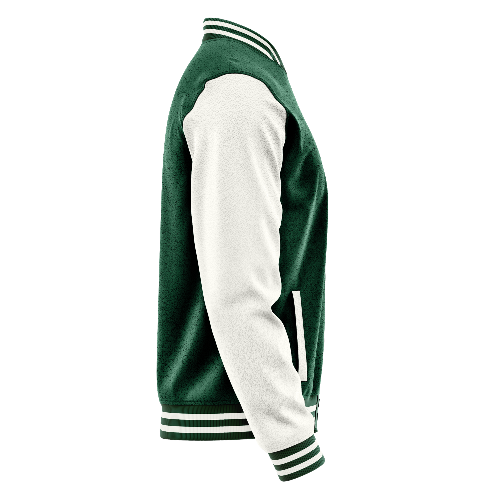 Green & White Leather Varsity Jacket JG05180518