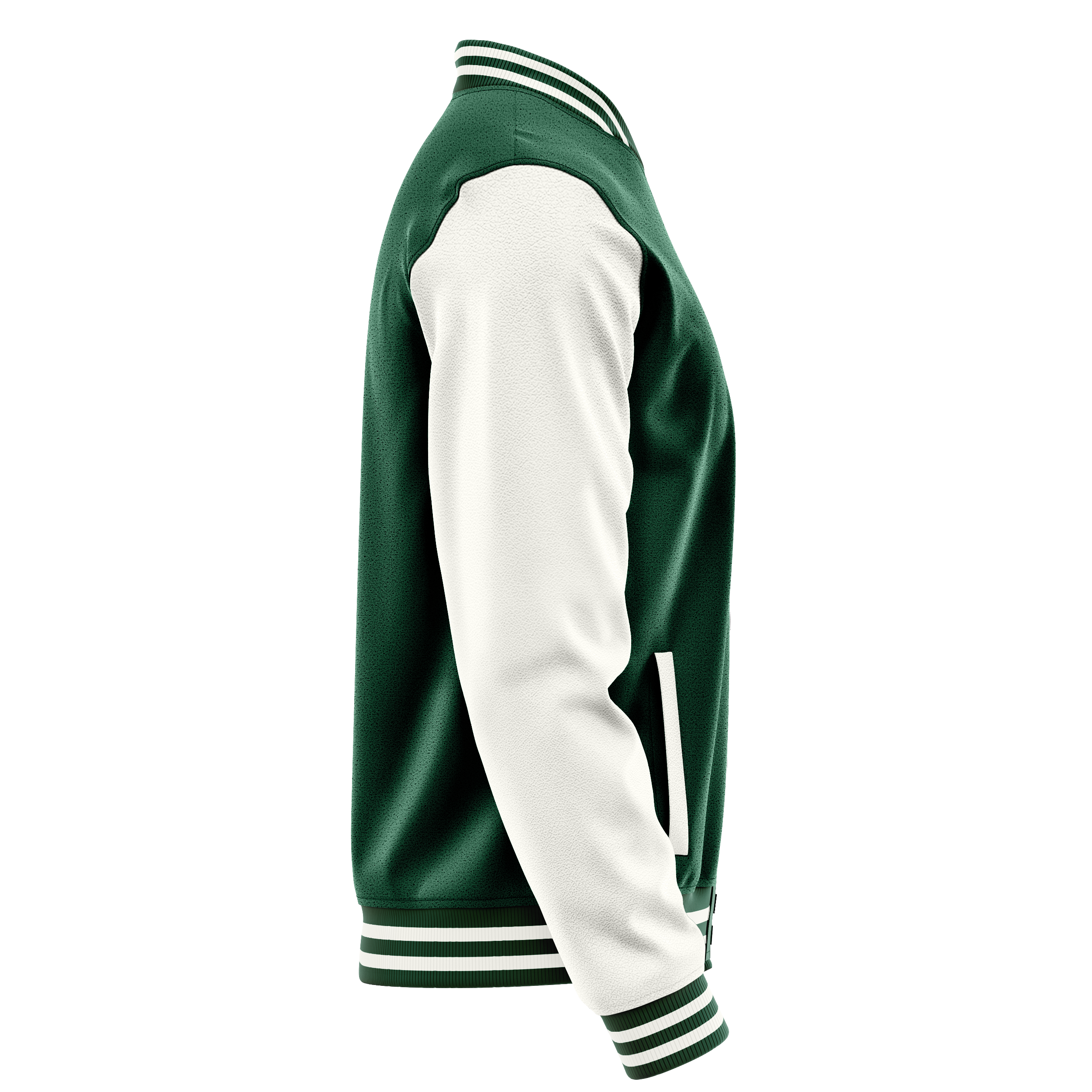 Green & White Leather Varsity Jacket JG05180518