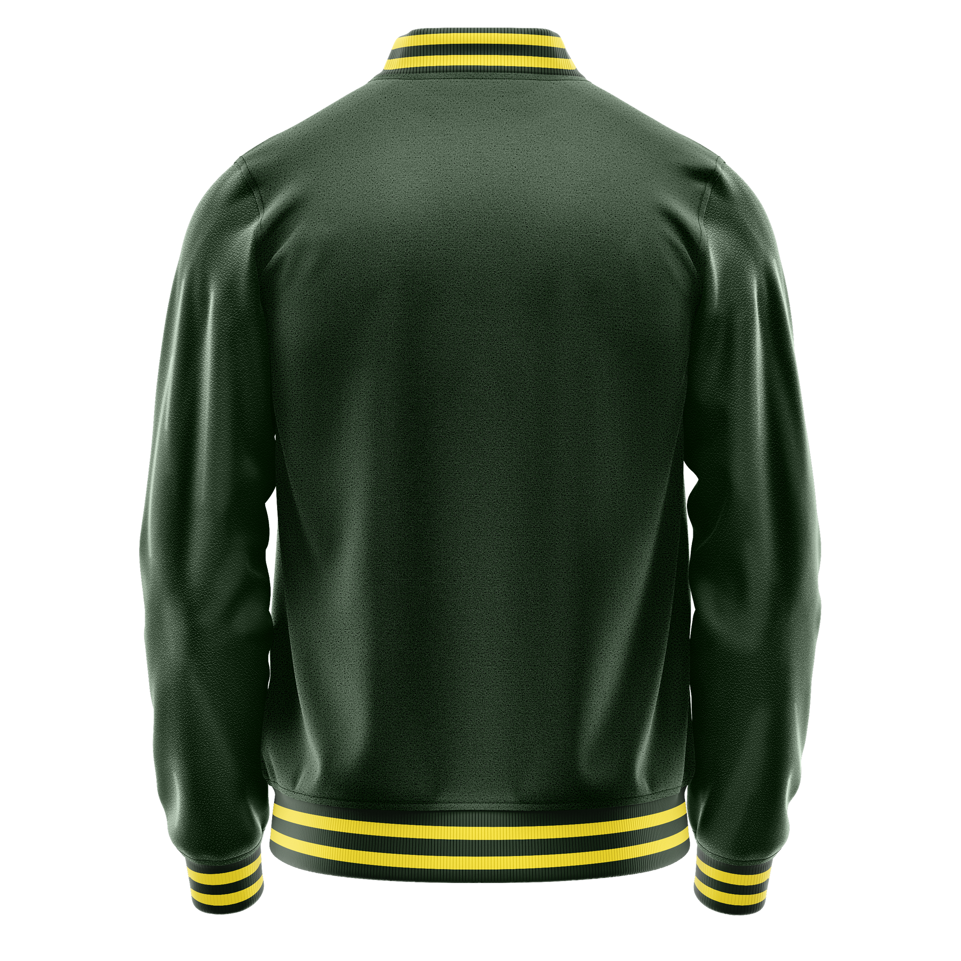 Dark Green & Dark Green Leather Varsity Jacket JG06060626