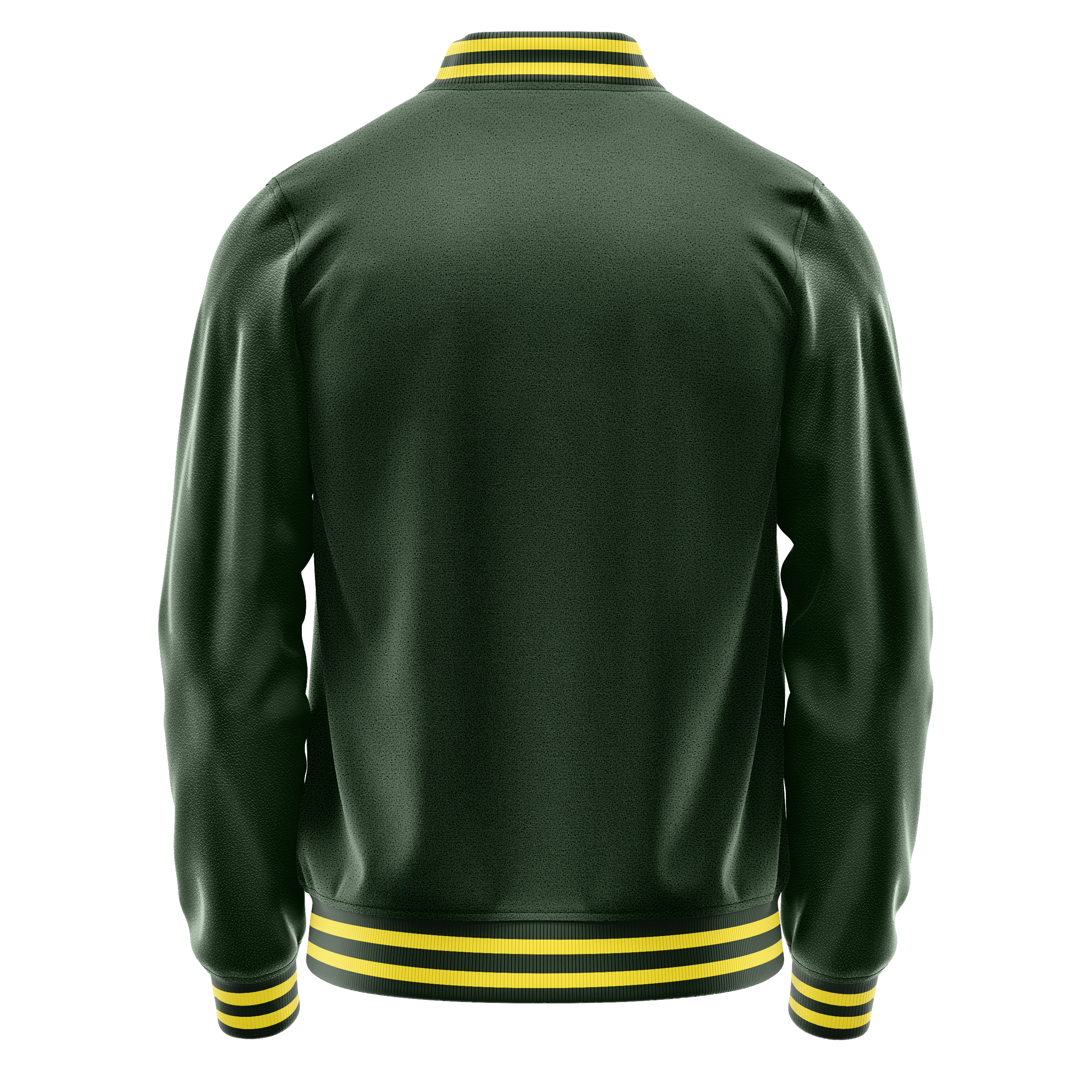 Dark Green & Dark Green Leather Varsity Jacket JG06060626