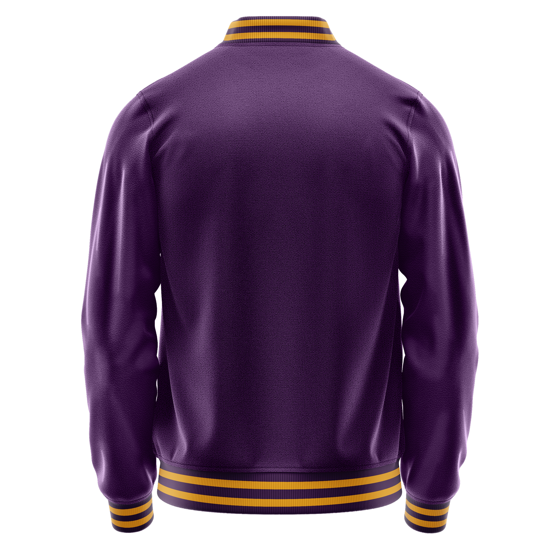 Purple & Purple Leather Varsity Jacket JG07070719