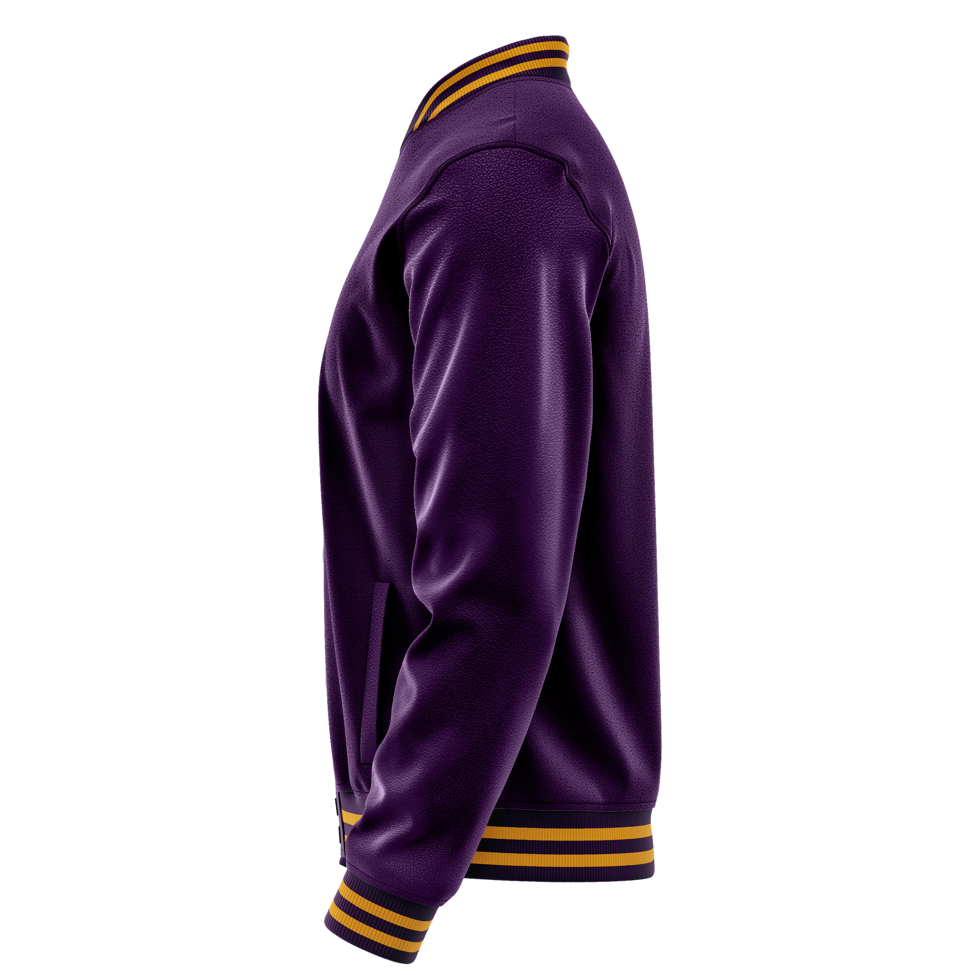 Purple & Purple Leather Varsity Jacket JG07070719