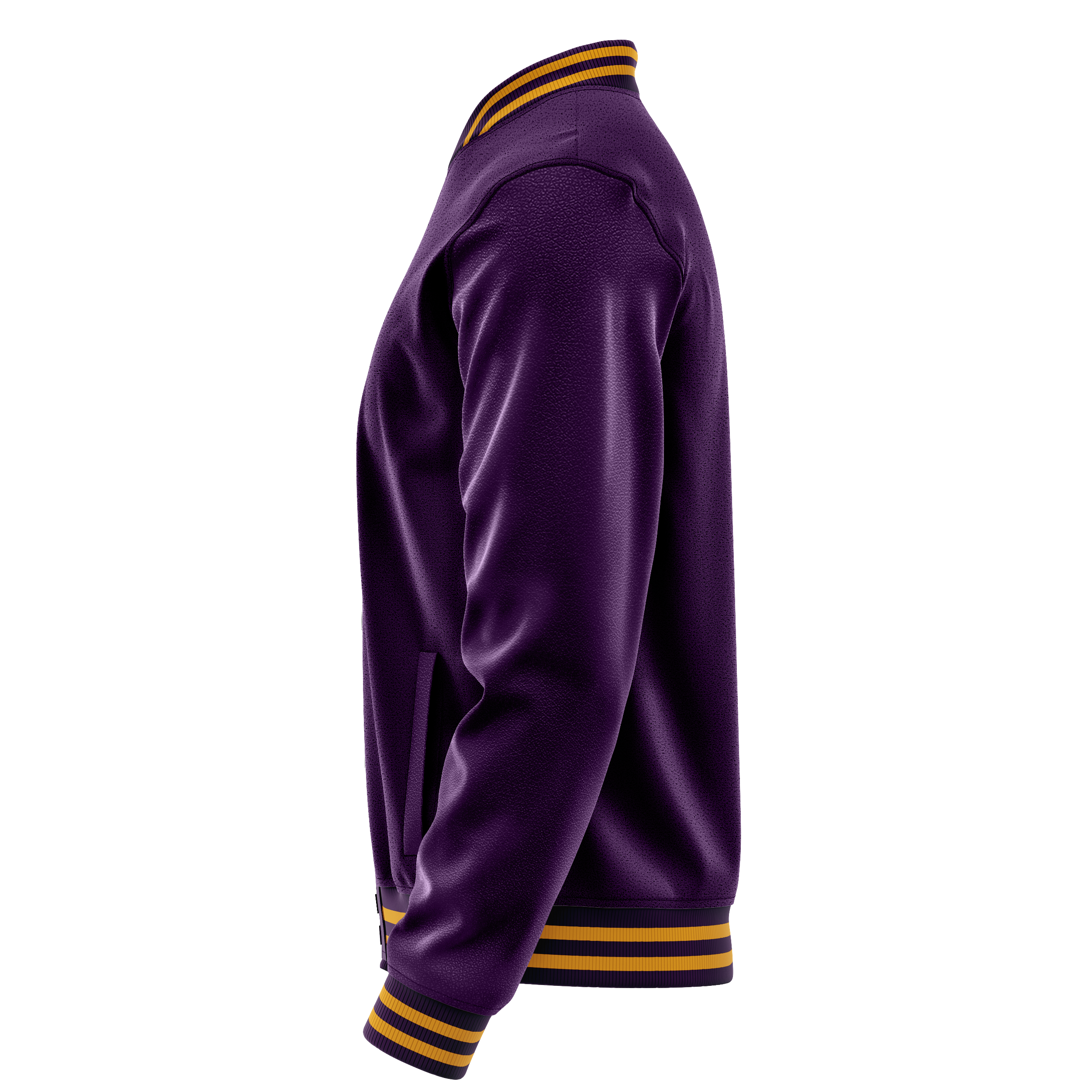 Purple & Purple Leather Varsity Jacket JG07070719