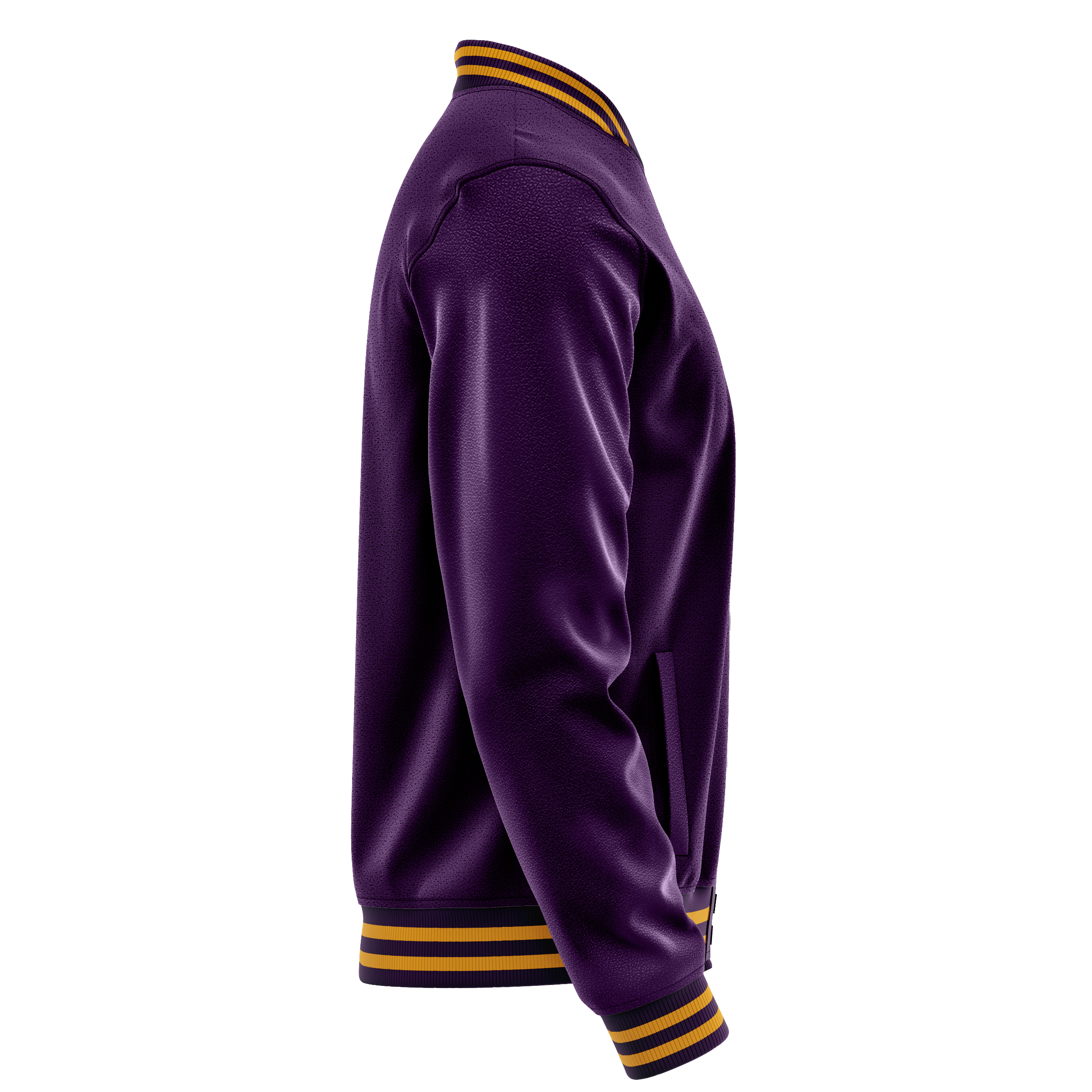 Purple & Purple Leather Varsity Jacket JG07070719