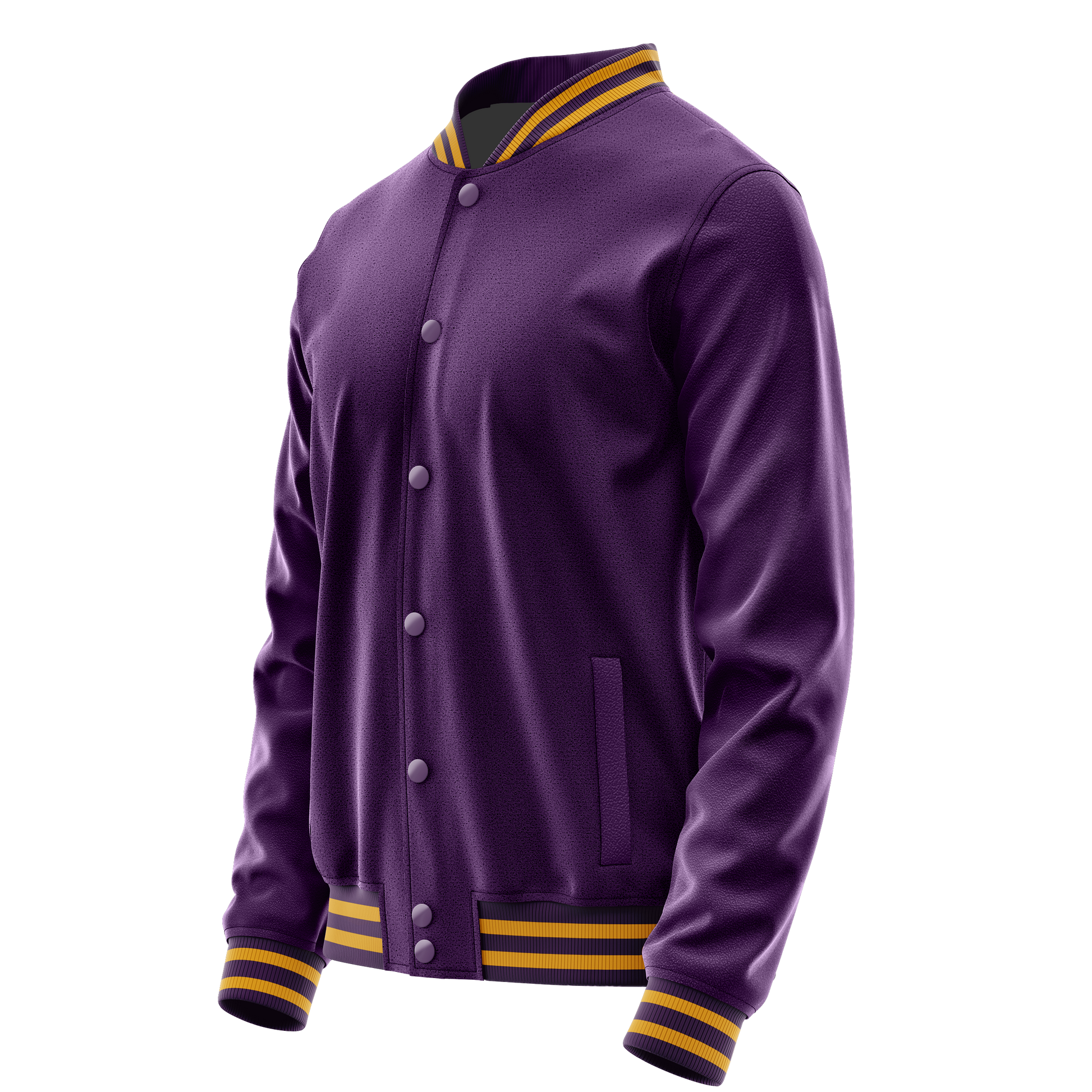 Purple & Purple Leather Varsity Jacket JG07070719