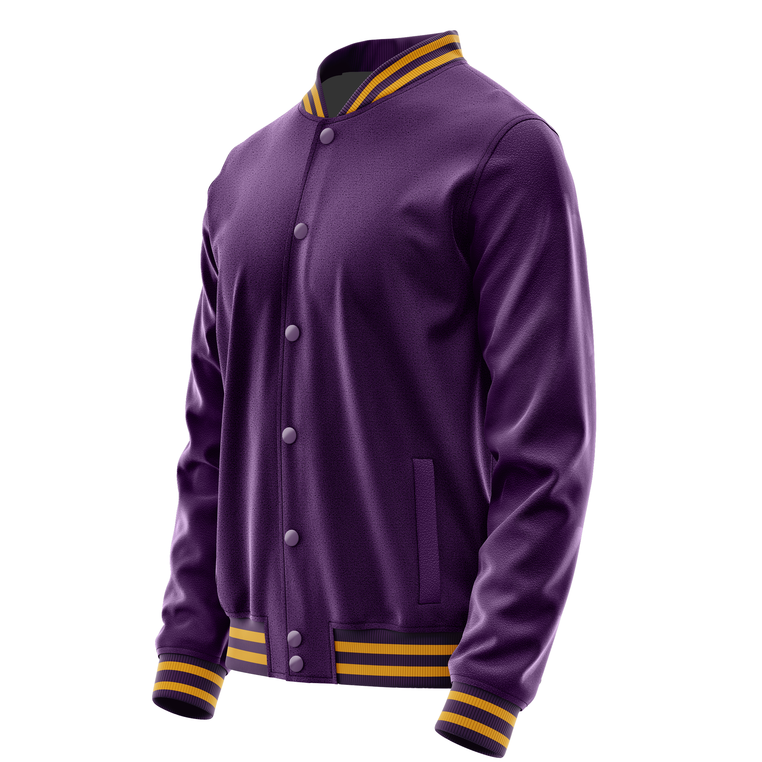 Purple & Purple Leather Varsity Jacket JG07070719