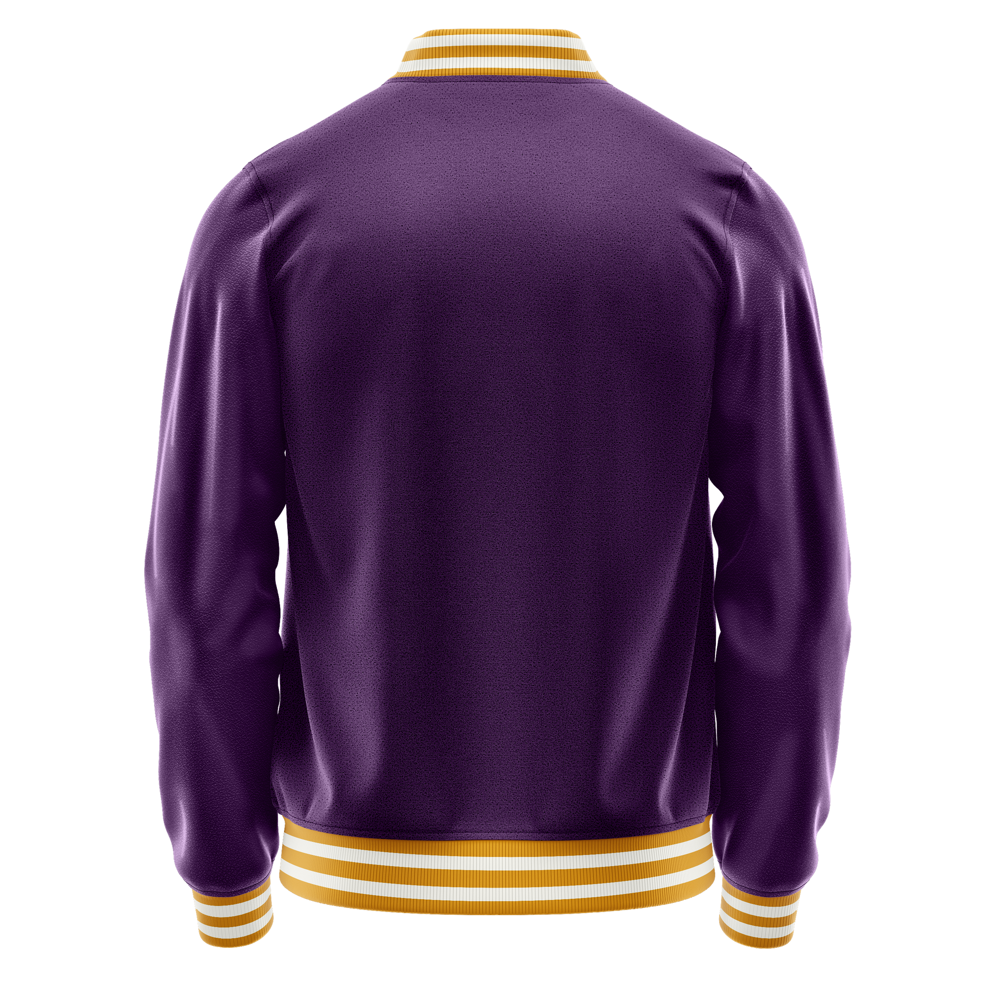 Purple & Purple Leather Varsity Jacket JG07071918