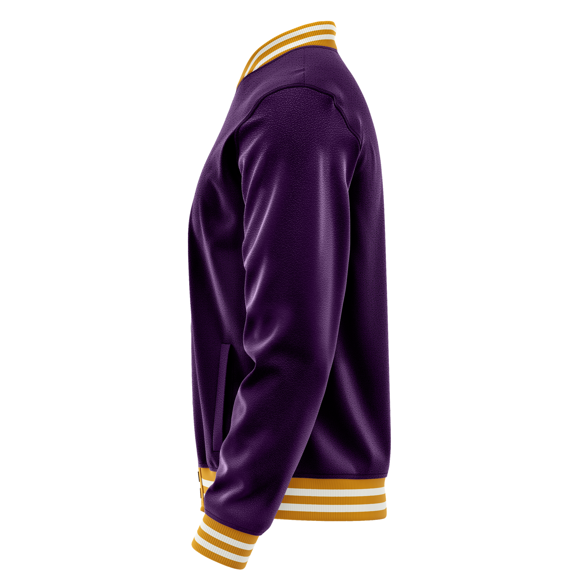 Purple & Purple Leather Varsity Jacket JG07071918