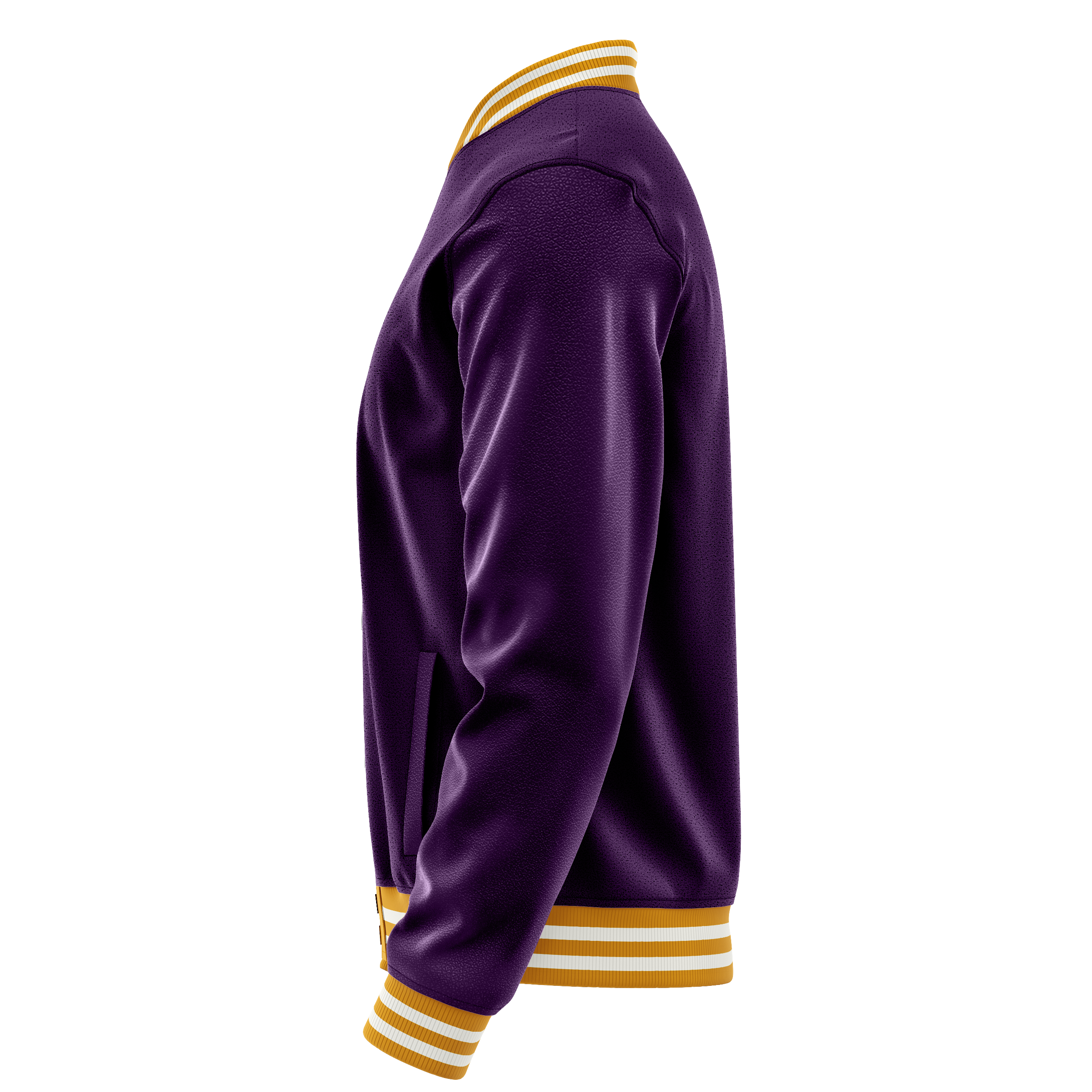 Purple & Purple Leather Varsity Jacket JG07071918