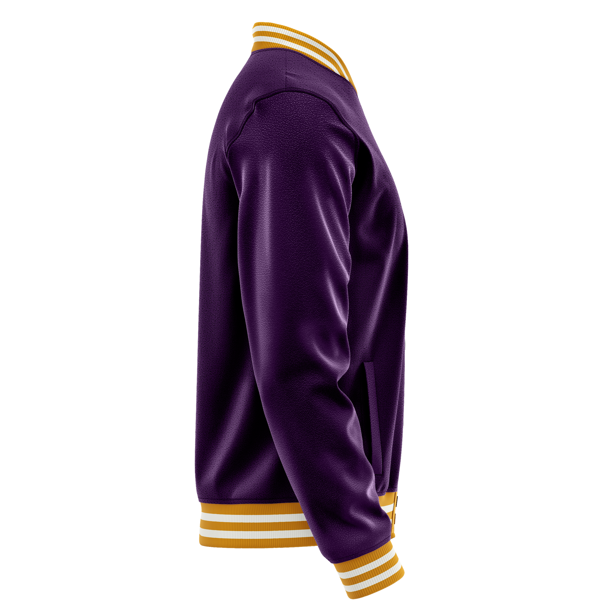 Purple & Purple Leather Varsity Jacket JG07071918