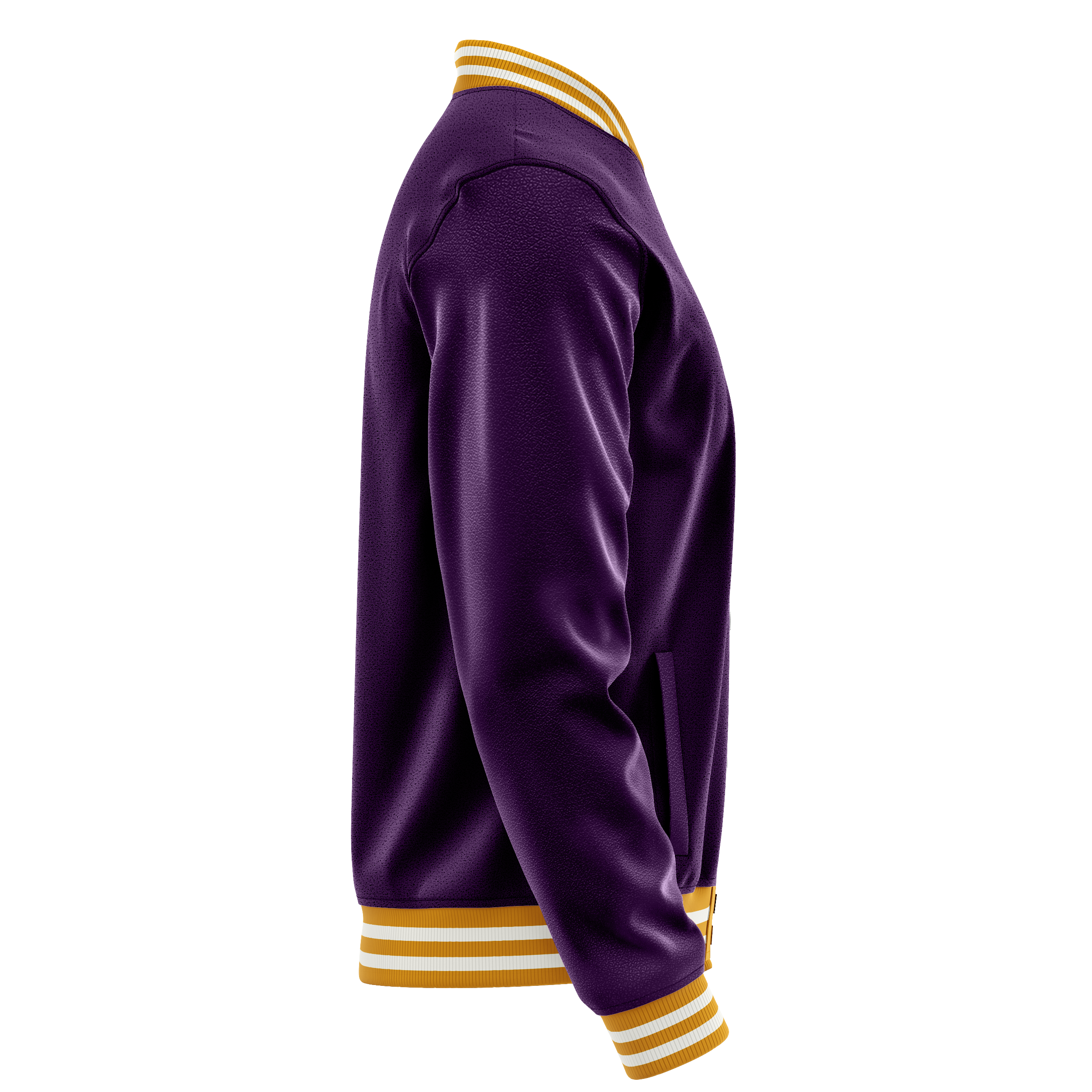 Purple & Purple Leather Varsity Jacket JG07071918