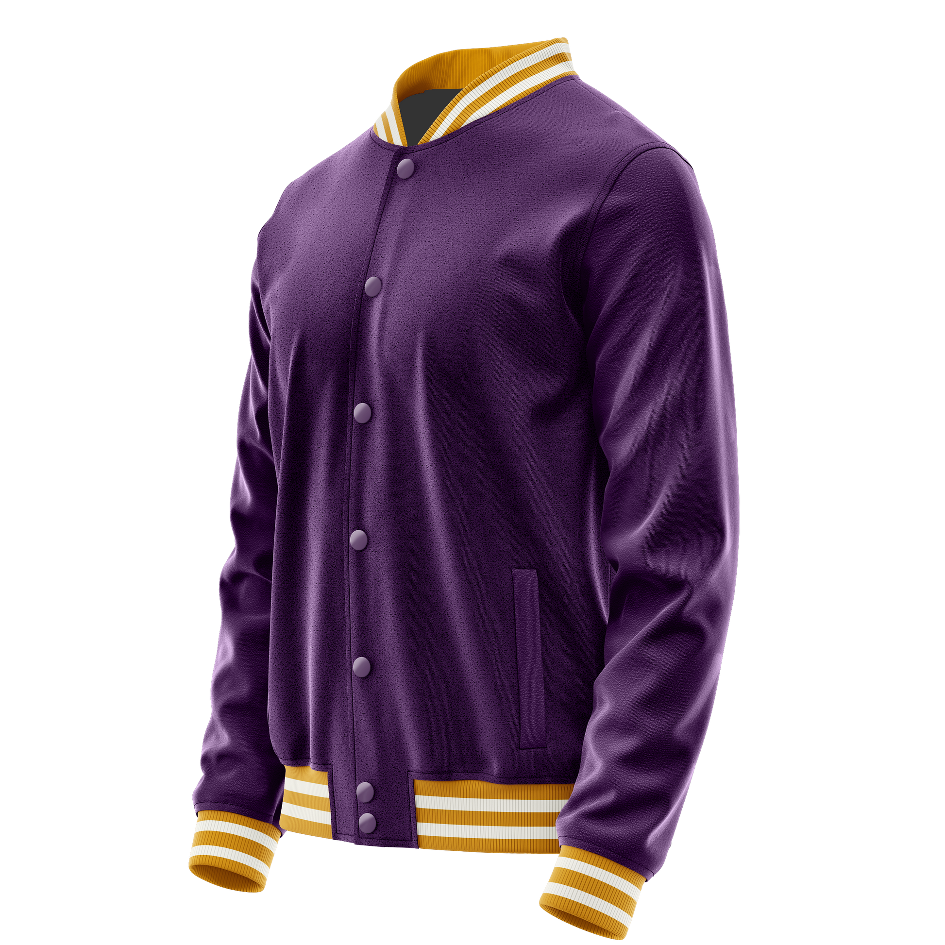 Purple & Purple Leather Varsity Jacket JG07071918