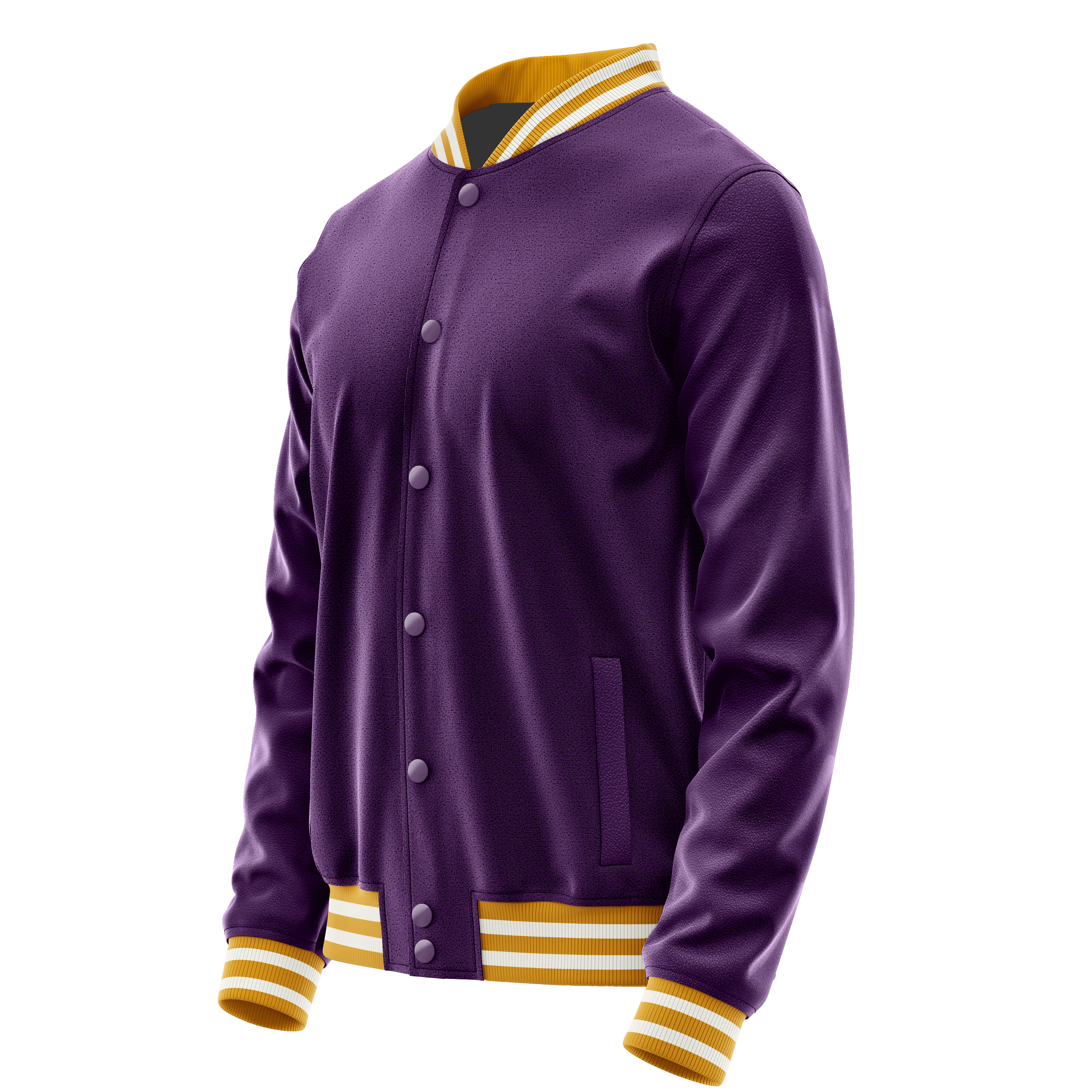 Purple & Purple Leather Varsity Jacket JG07071918