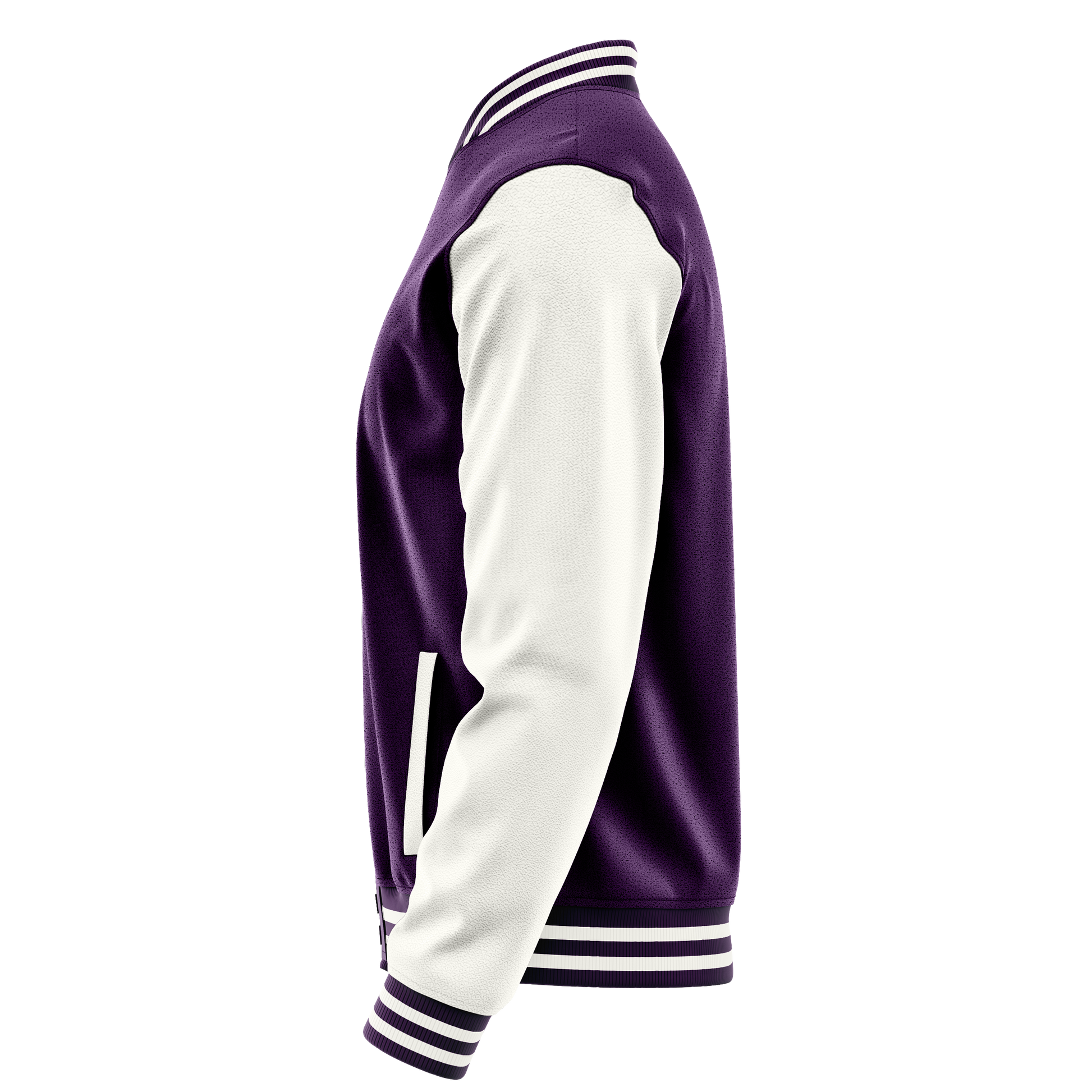 Purple & White Leather Varsity Jacket JG07180718