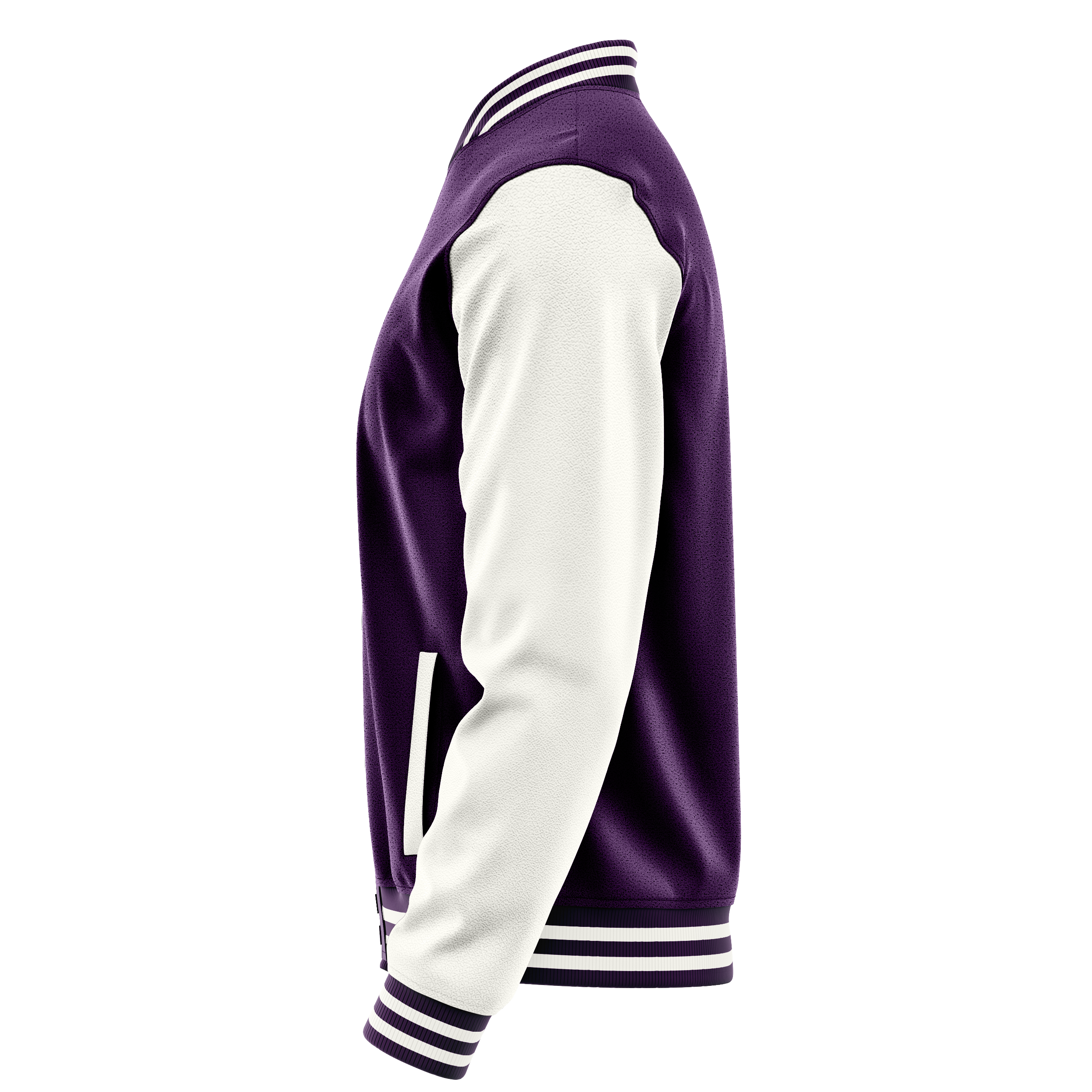 Purple & White Leather Varsity Jacket JG07180718