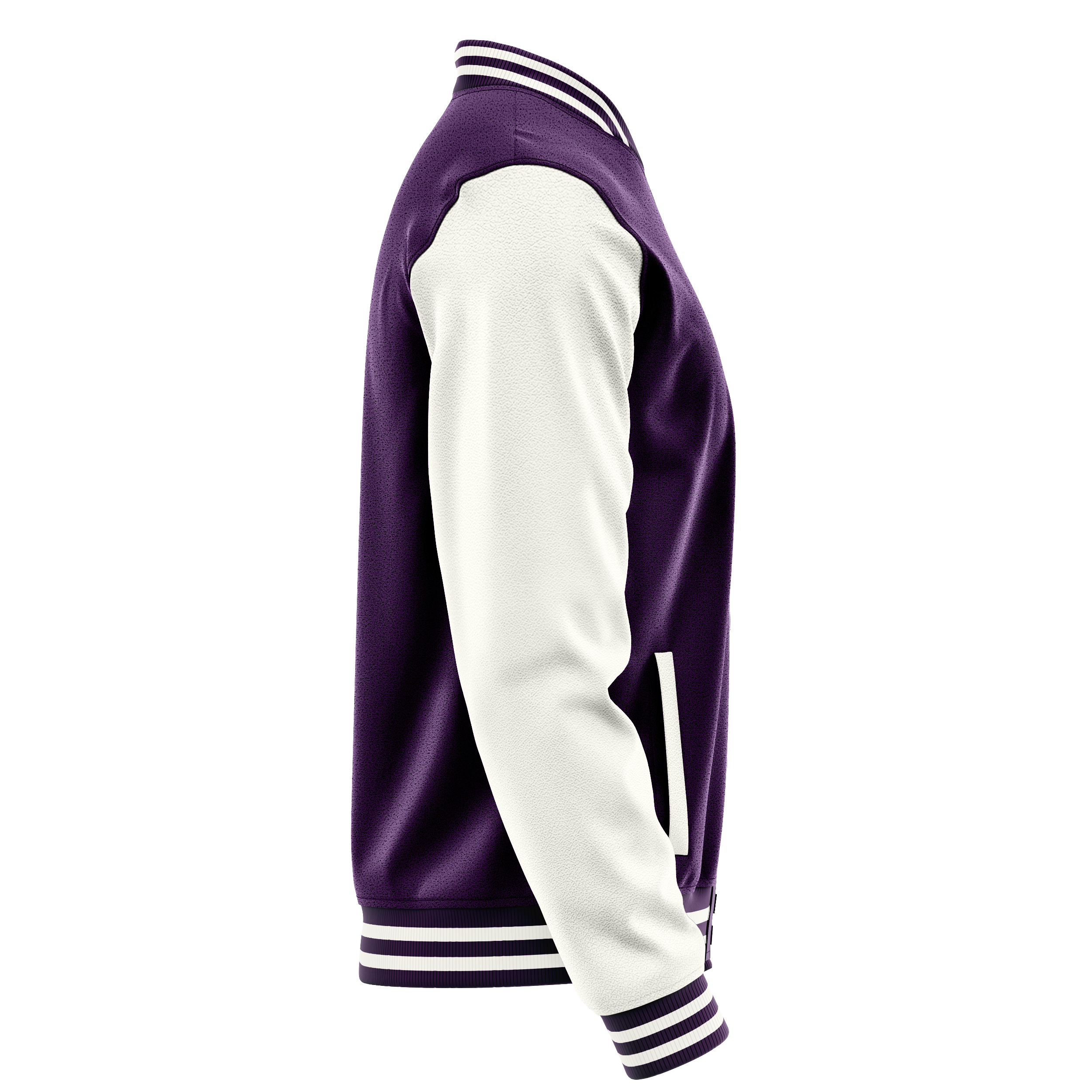 Purple & White Leather Varsity Jacket JG07180718