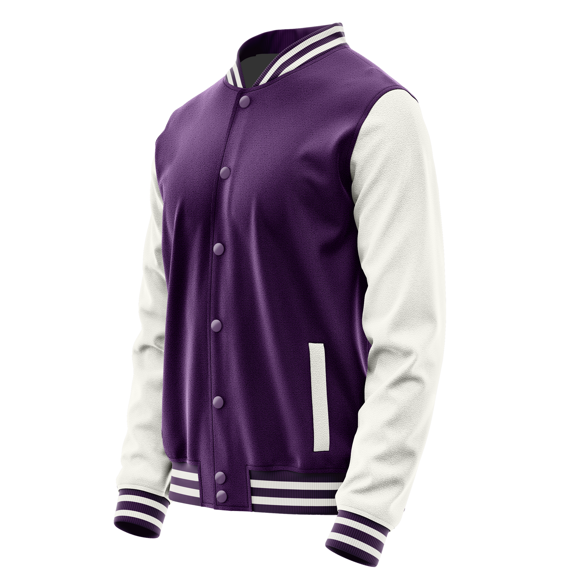 Purple & White Leather Varsity Jacket JG07180718