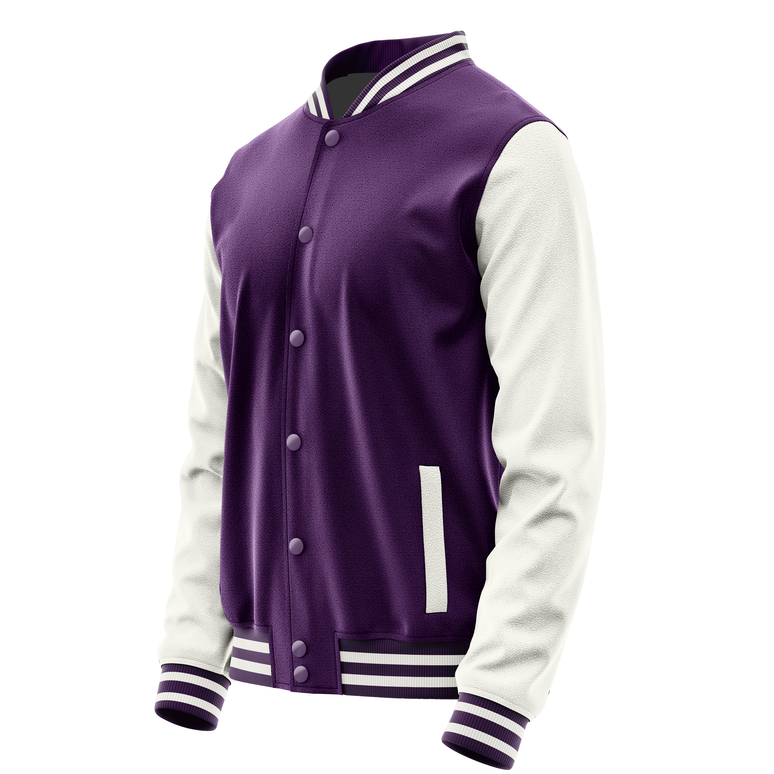 Purple & White Leather Varsity Jacket JG07180718