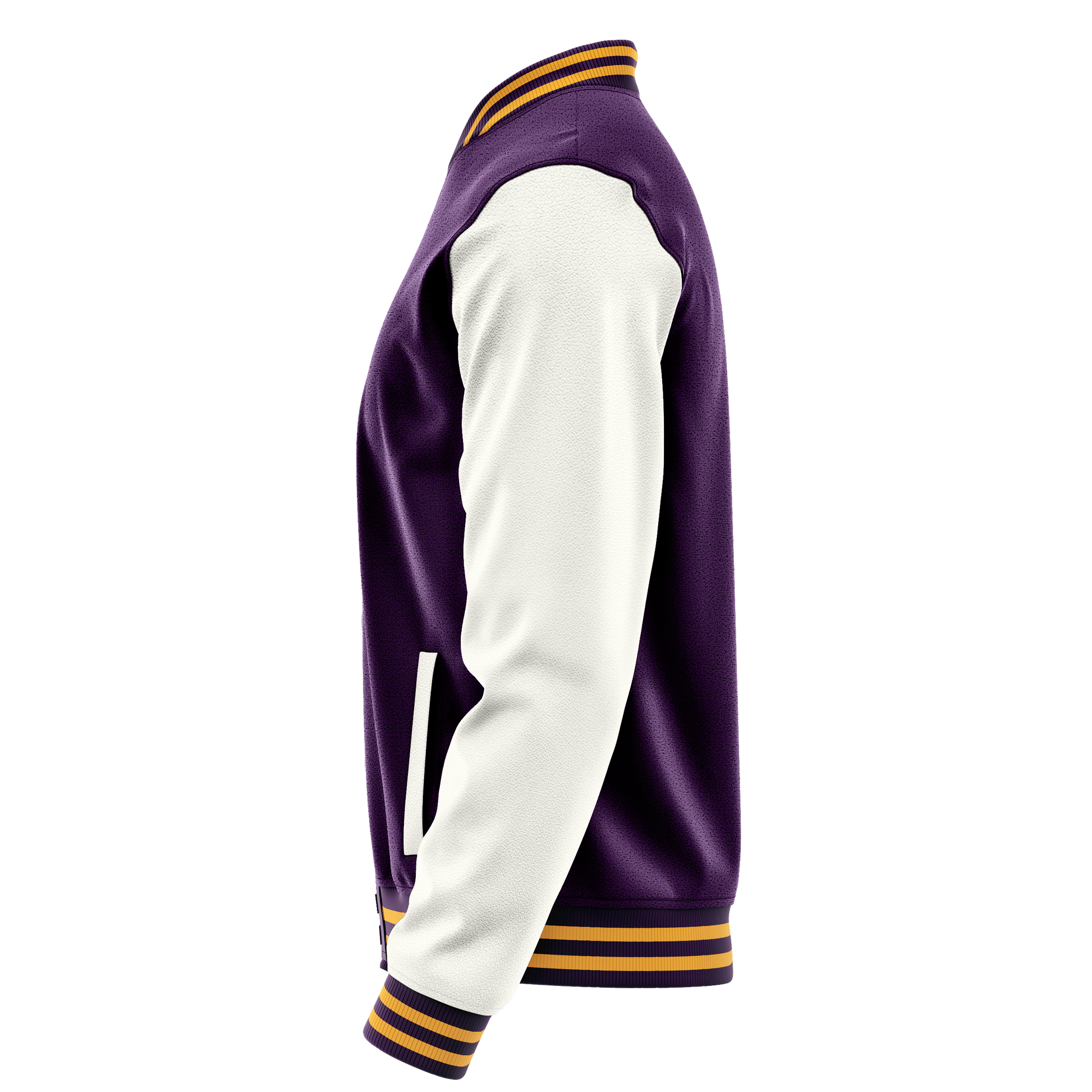 Purple & White Leather Varsity Jacket JG07180719