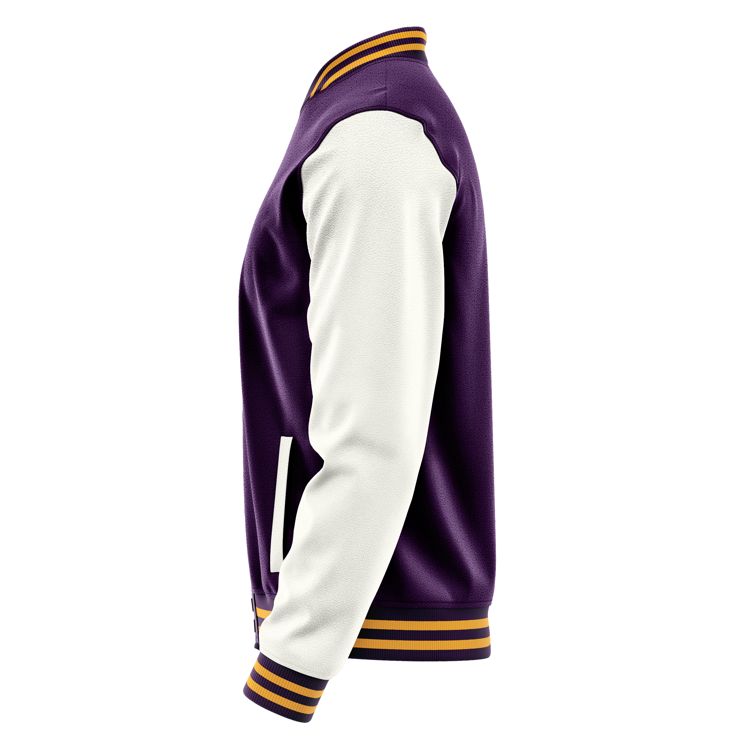 Purple & White Leather Varsity Jacket JG07180719