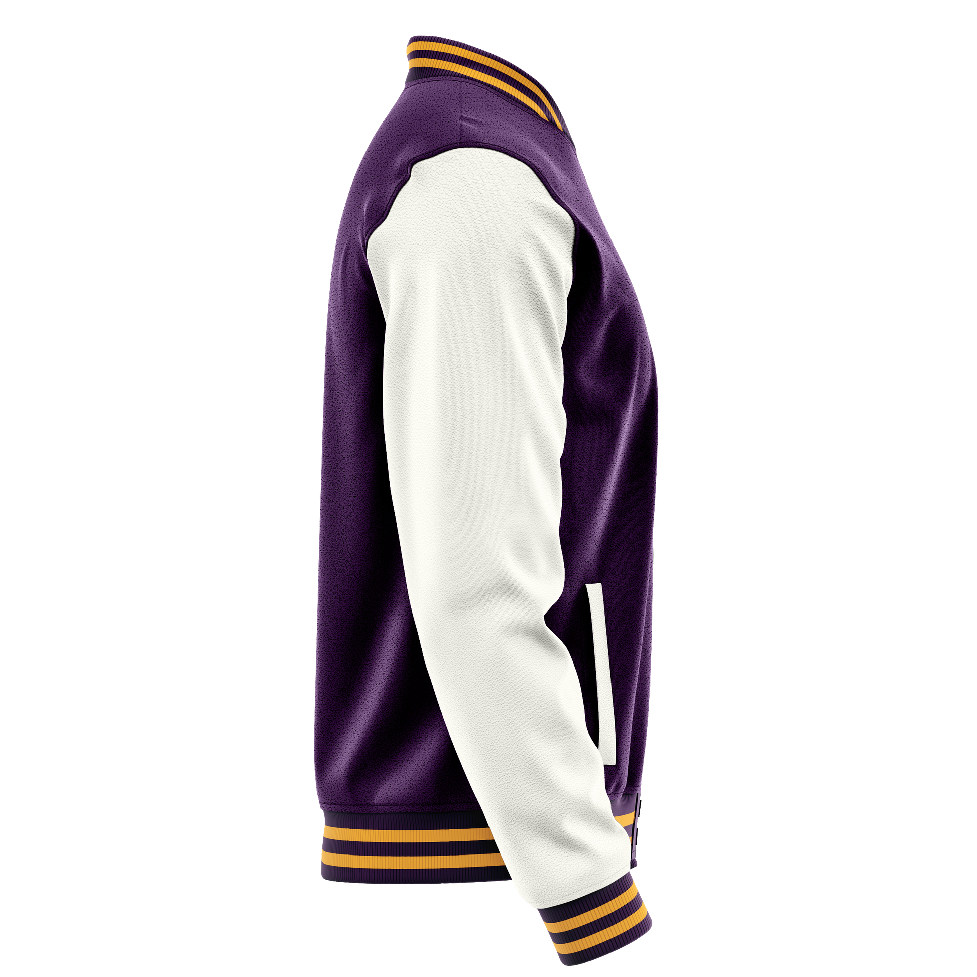 Purple & White Leather Varsity Jacket JG07180719