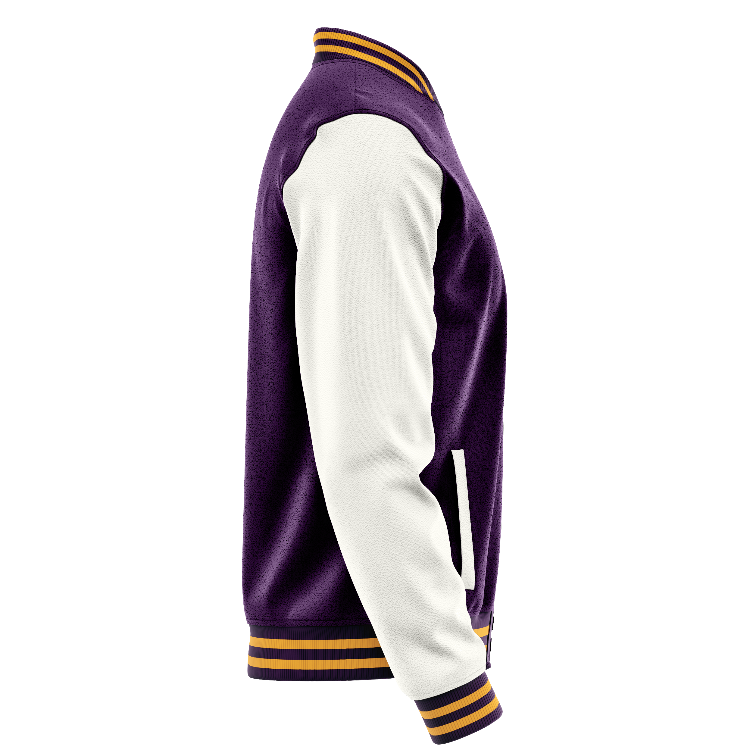 Purple & White Leather Varsity Jacket JG07180719