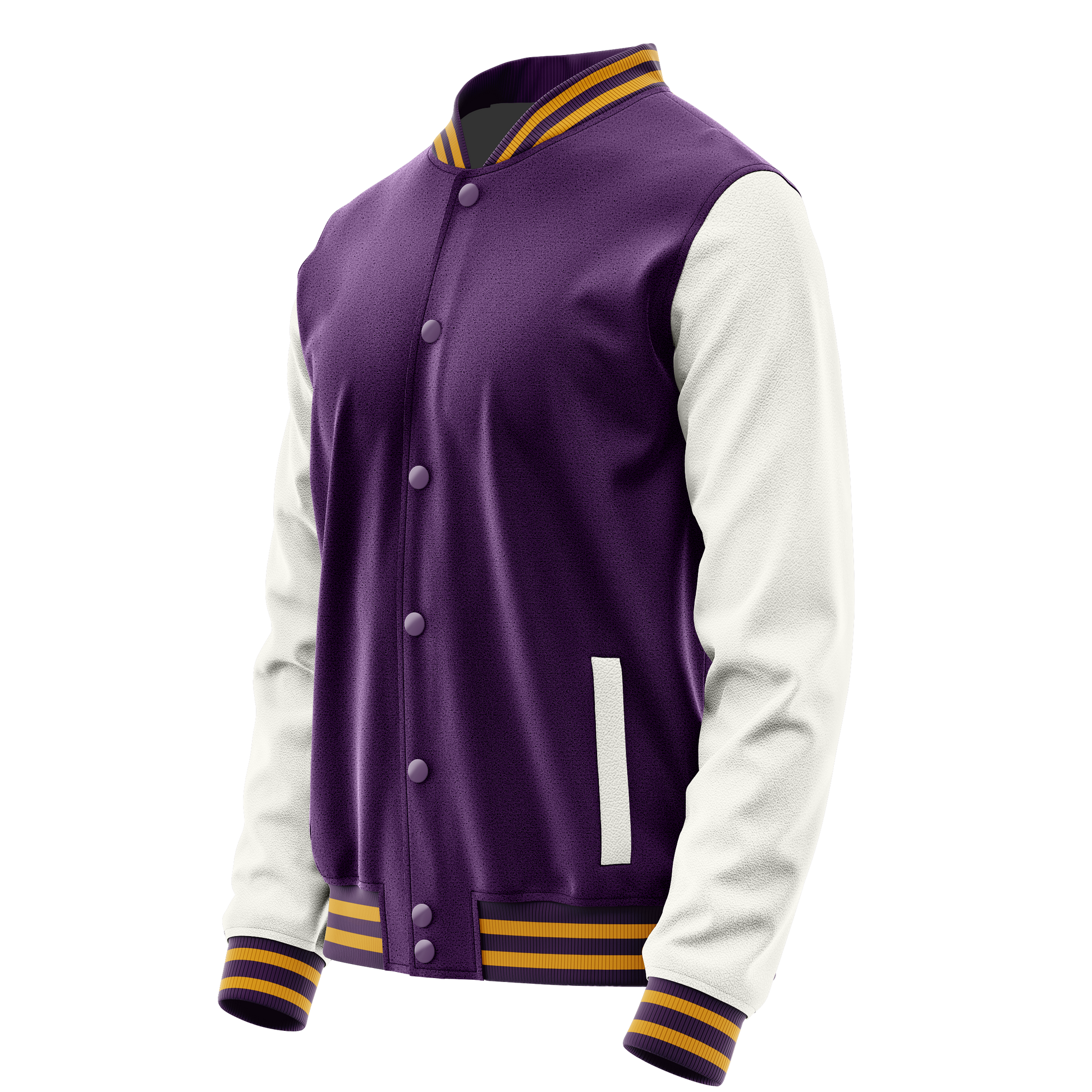 Purple & White Leather Varsity Jacket JG07180719