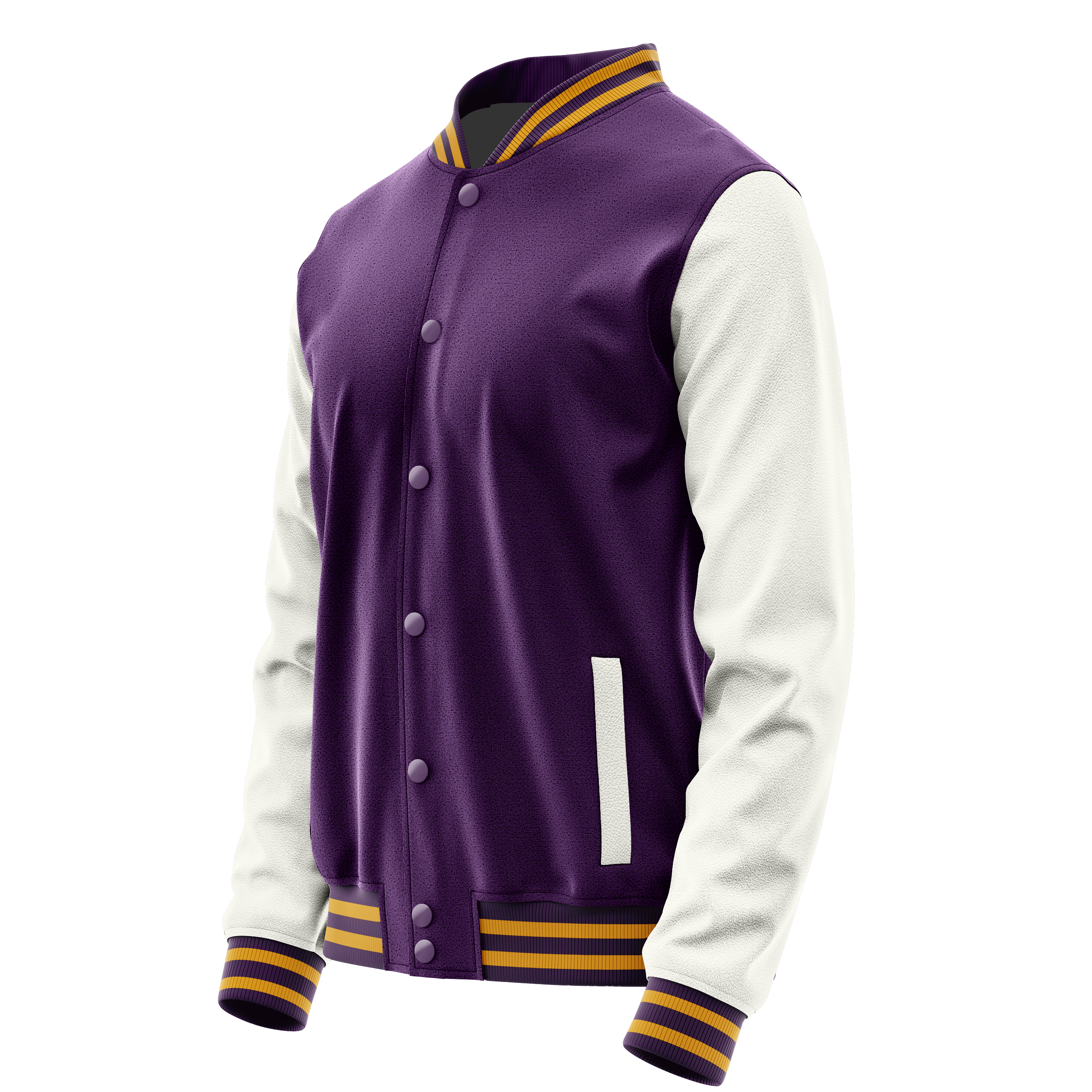 Purple & White Leather Varsity Jacket JG07180719