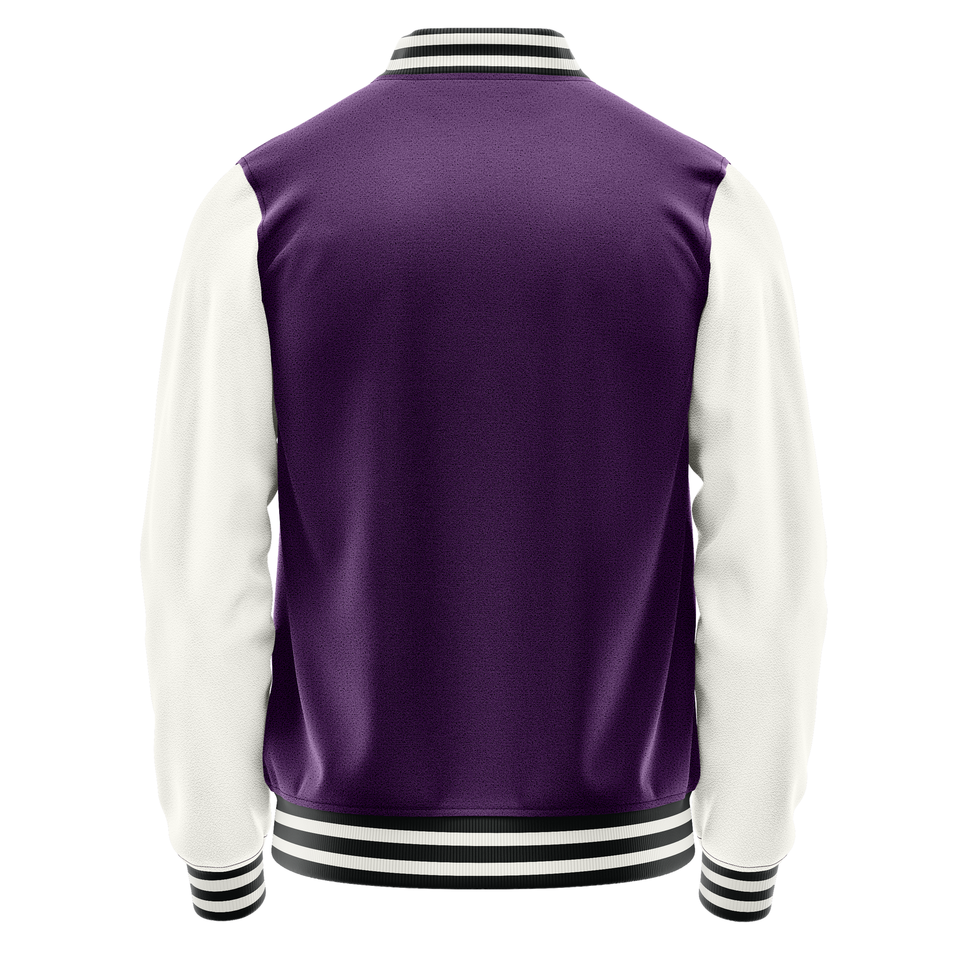 Purple & White Leather Varsity Jacket JG07181718