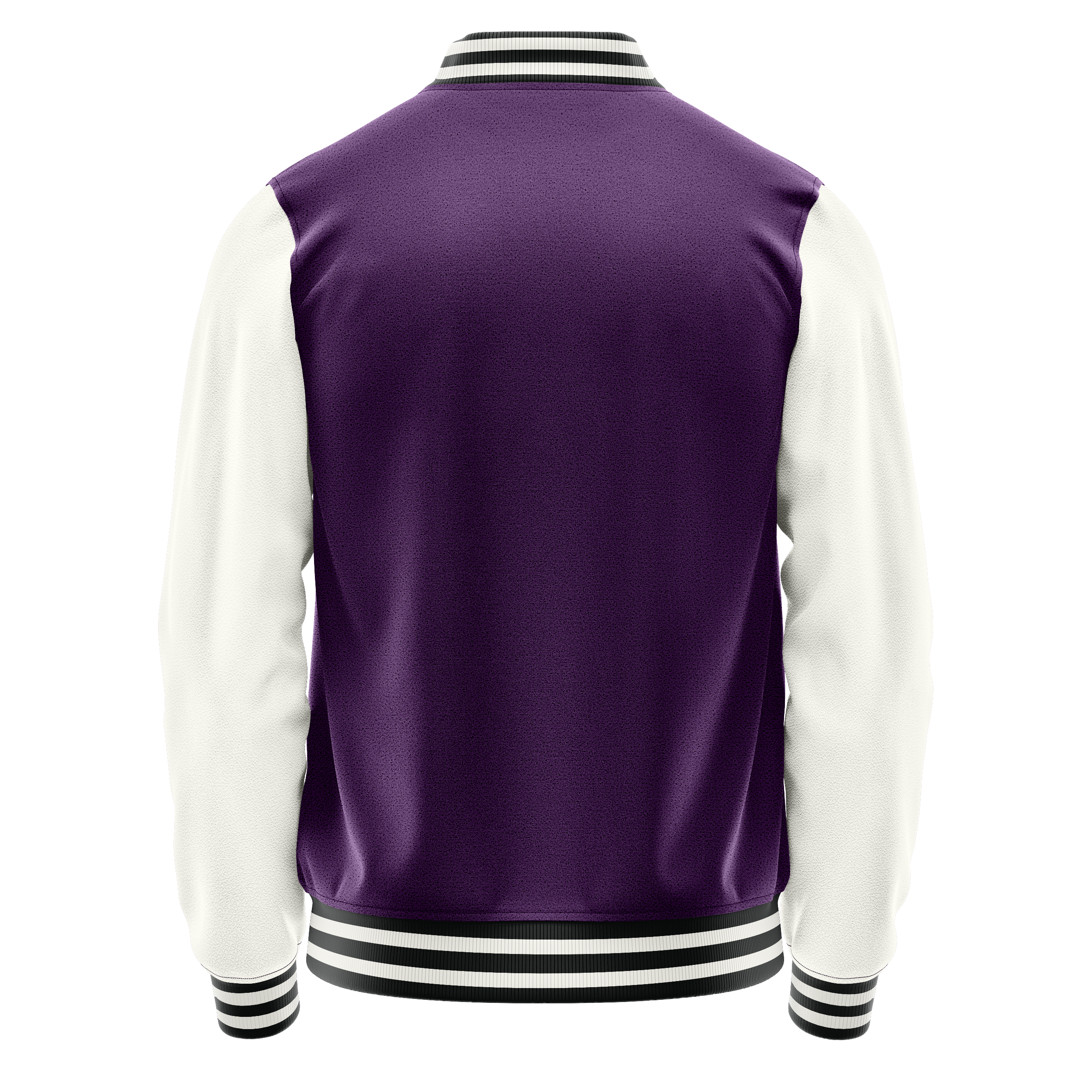 Purple & White Leather Varsity Jacket JG07181718