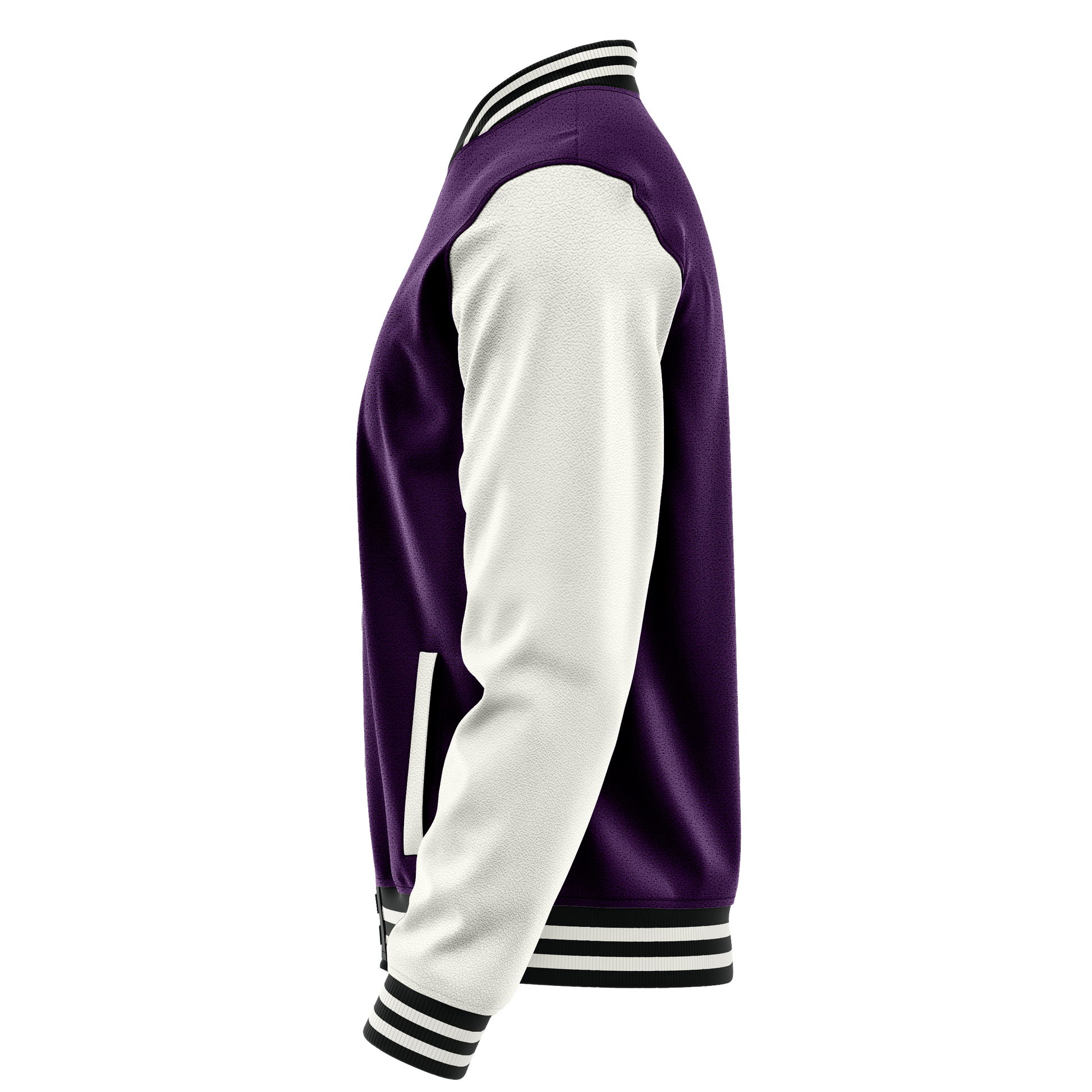 Purple & White Leather Varsity Jacket JG07181718