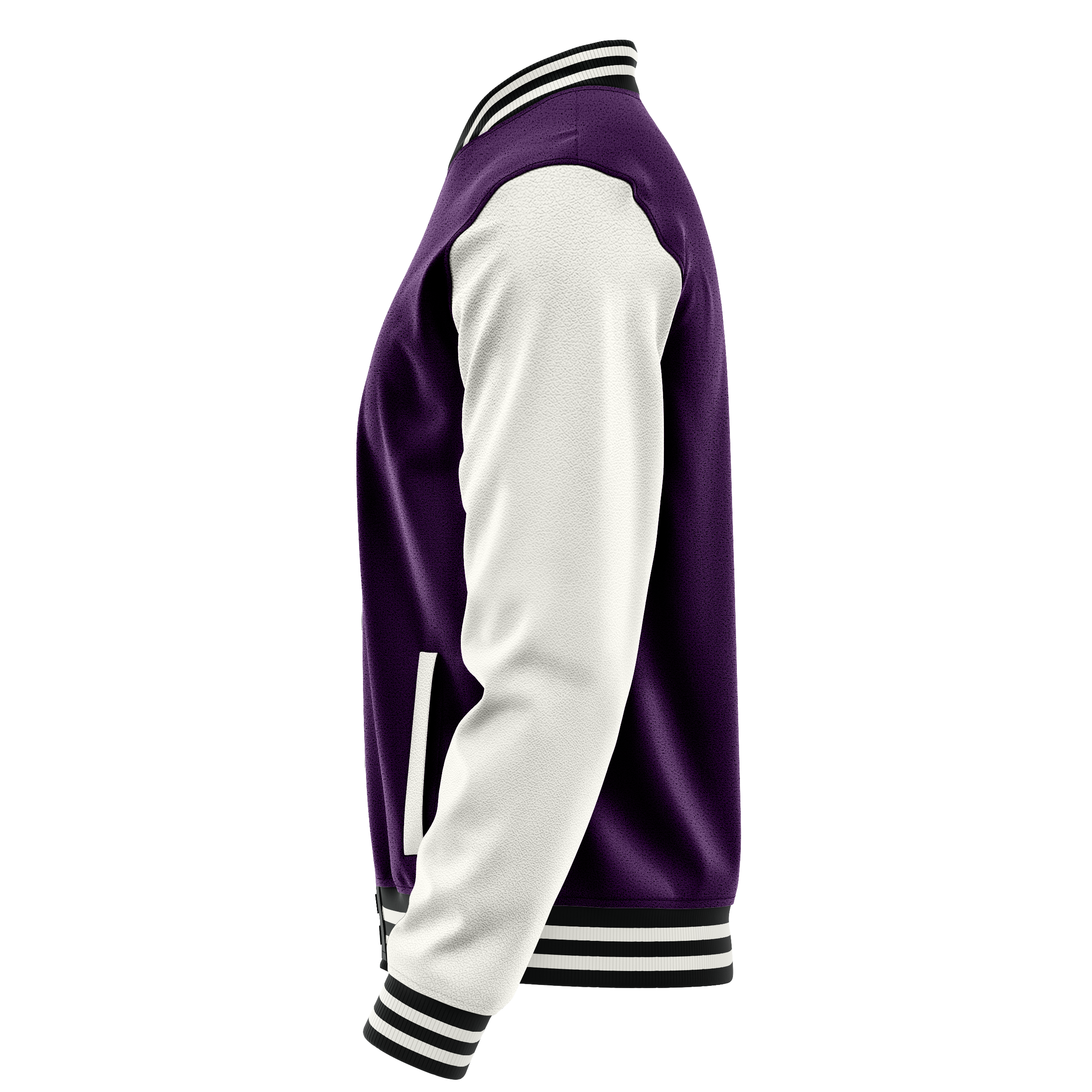 Purple & White Leather Varsity Jacket JG07181718