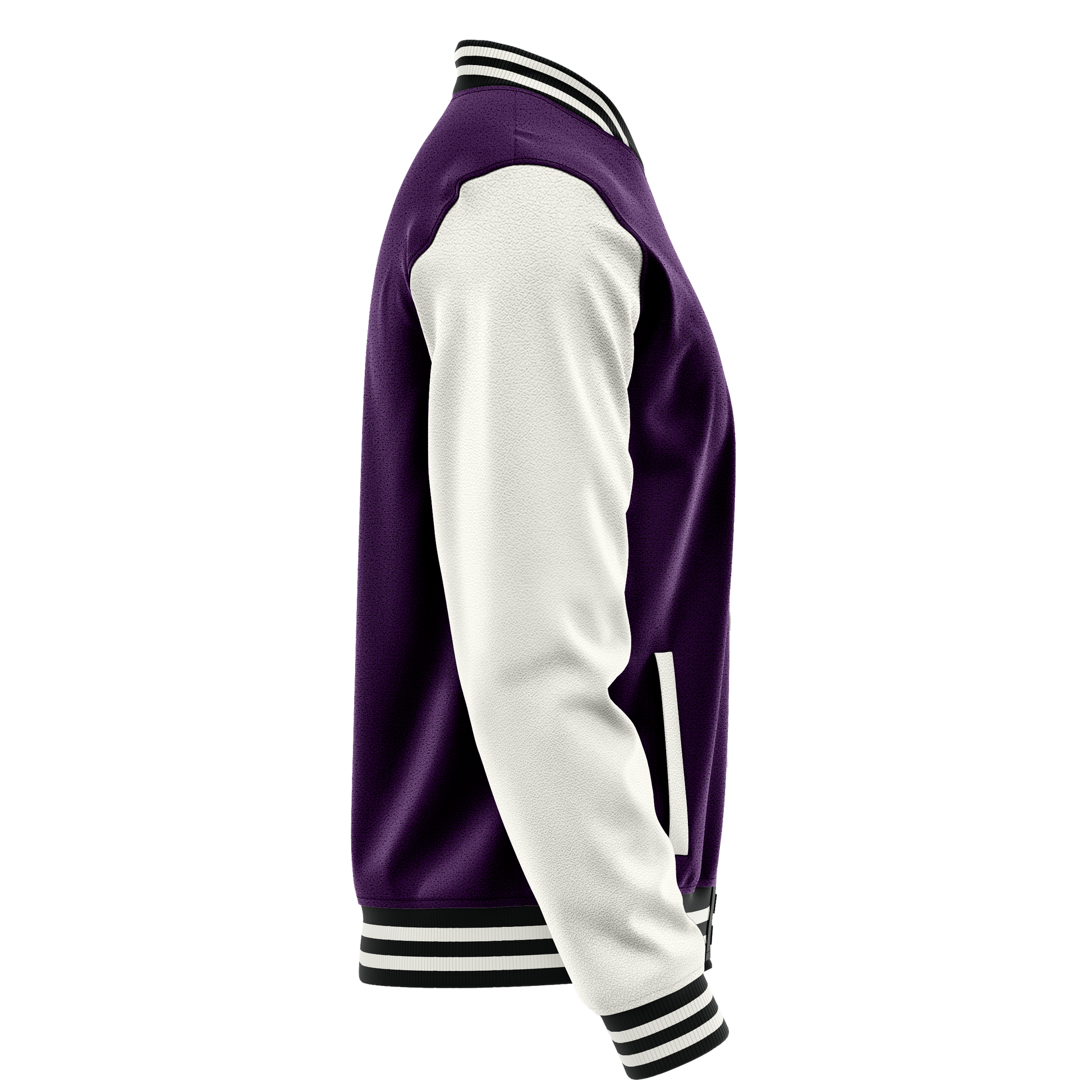 Purple & White Leather Varsity Jacket JG07181718