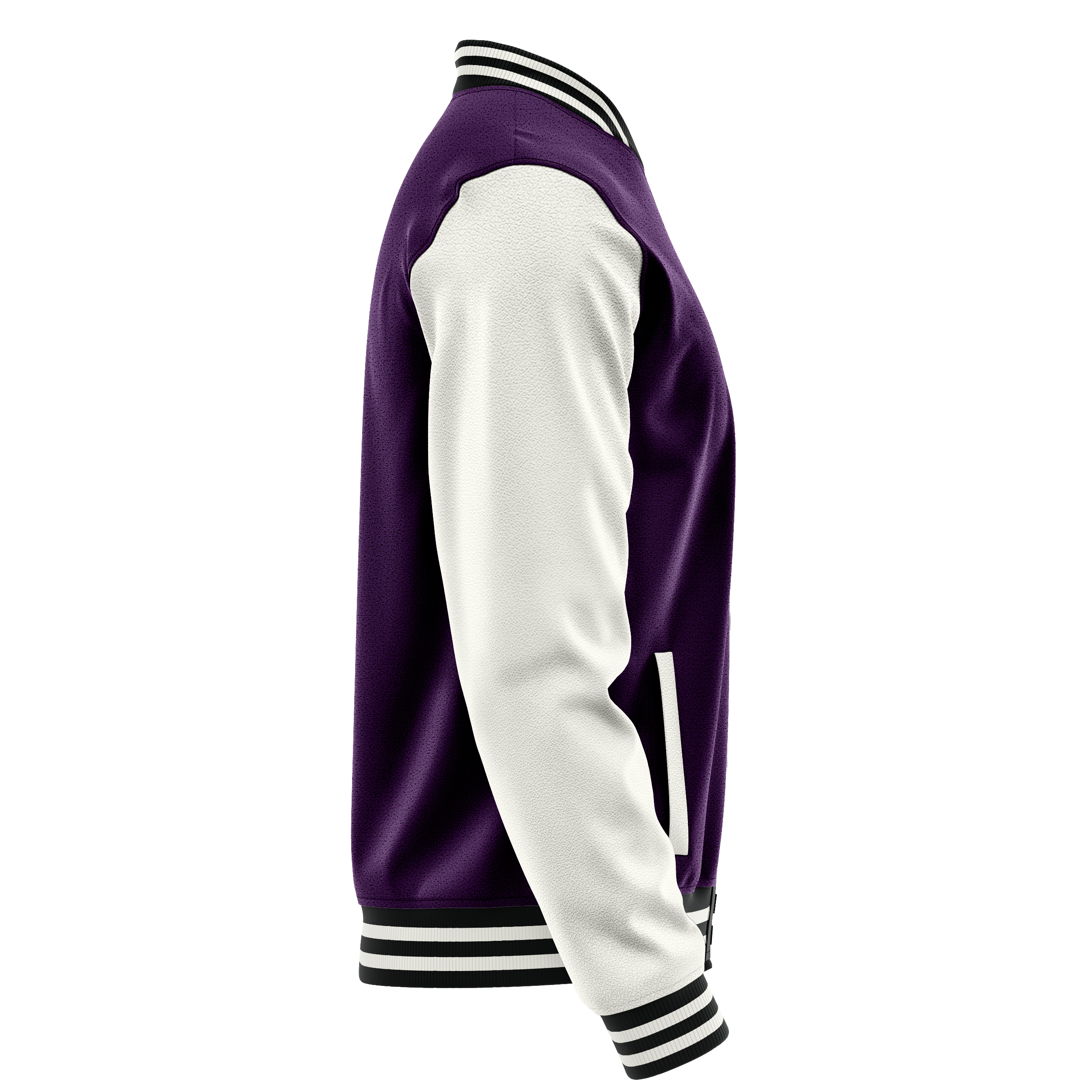 Purple & White Leather Varsity Jacket JG07181718