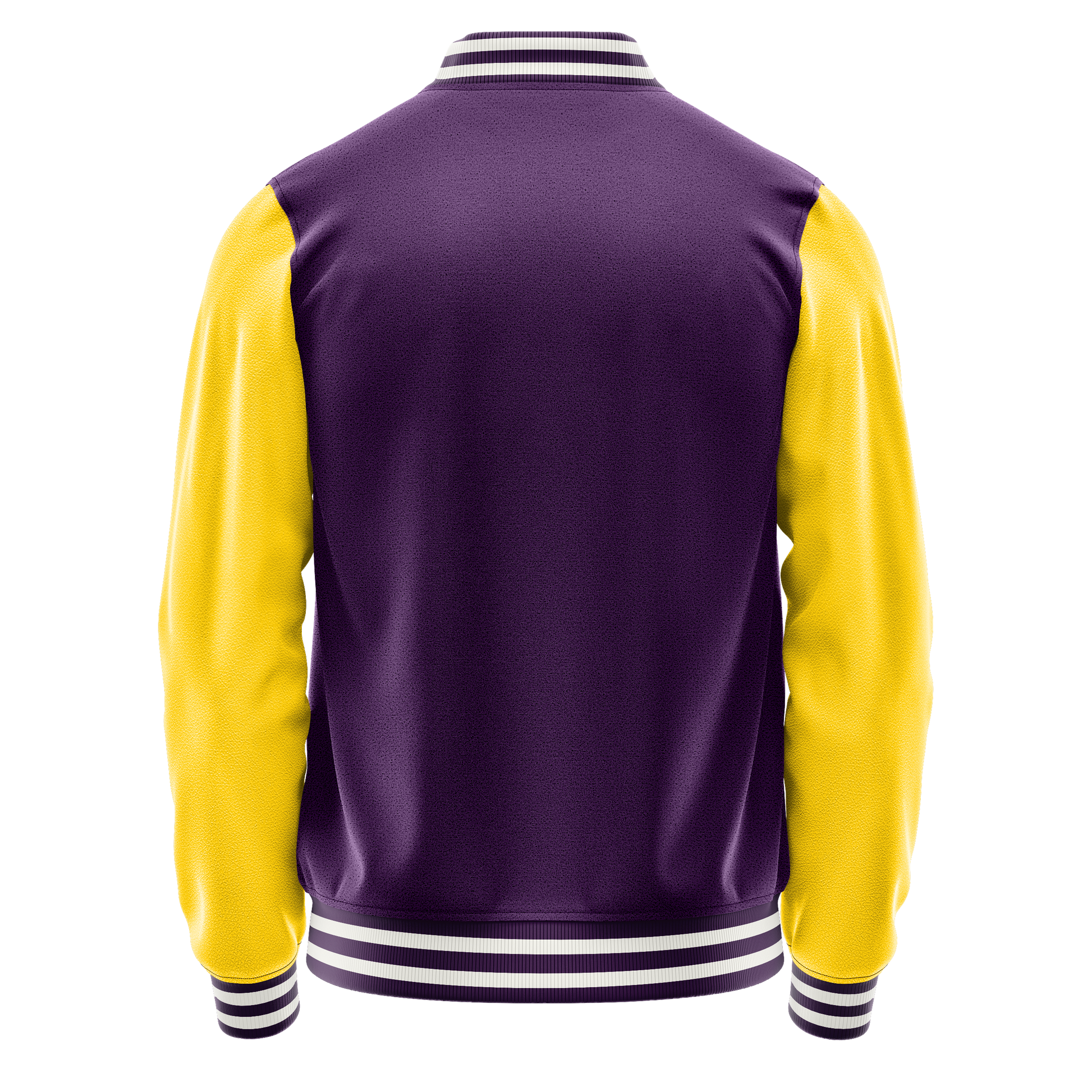 Purple & Gold Leather Varsity Jacket JG07300718