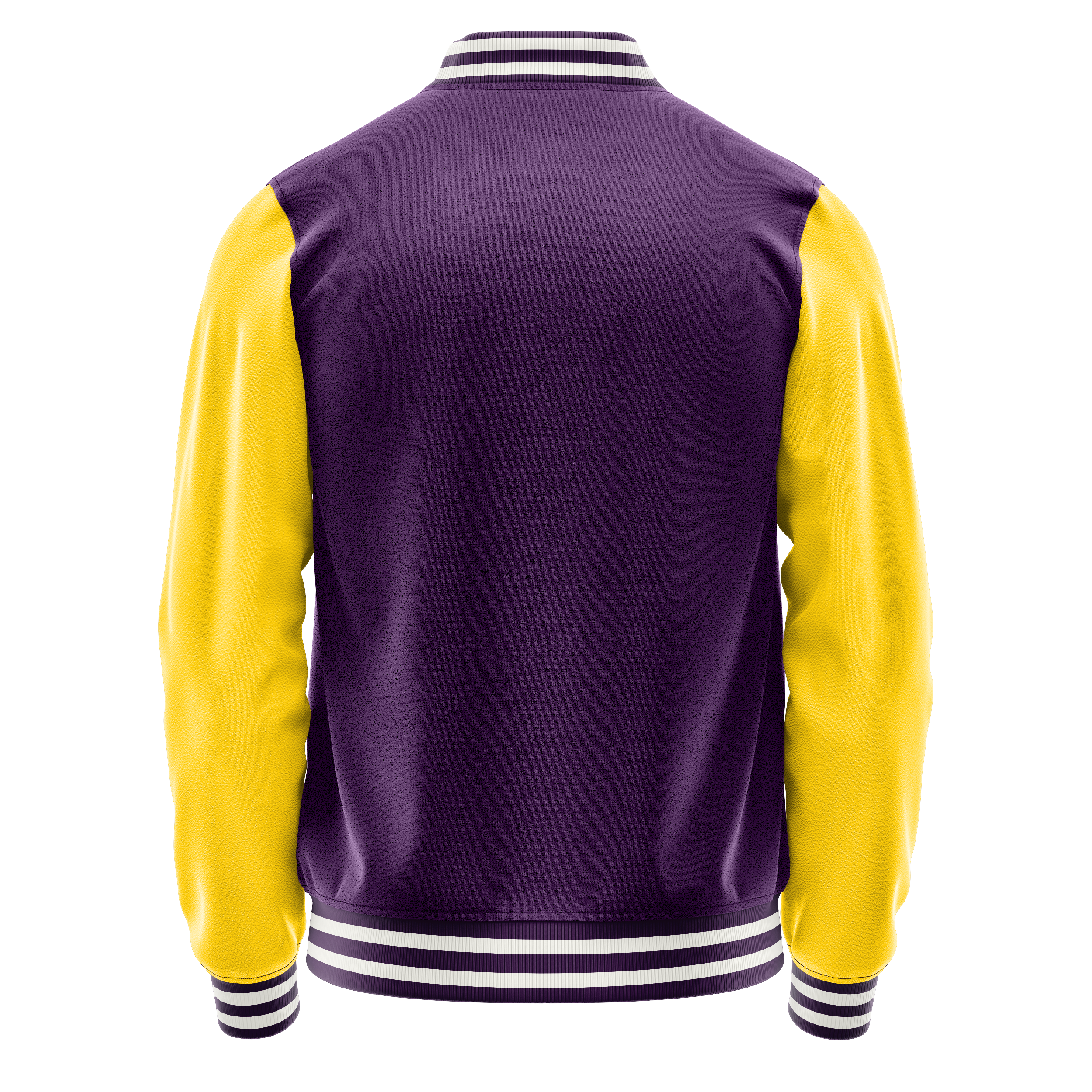 Purple & Gold Leather Varsity Jacket JG07300718