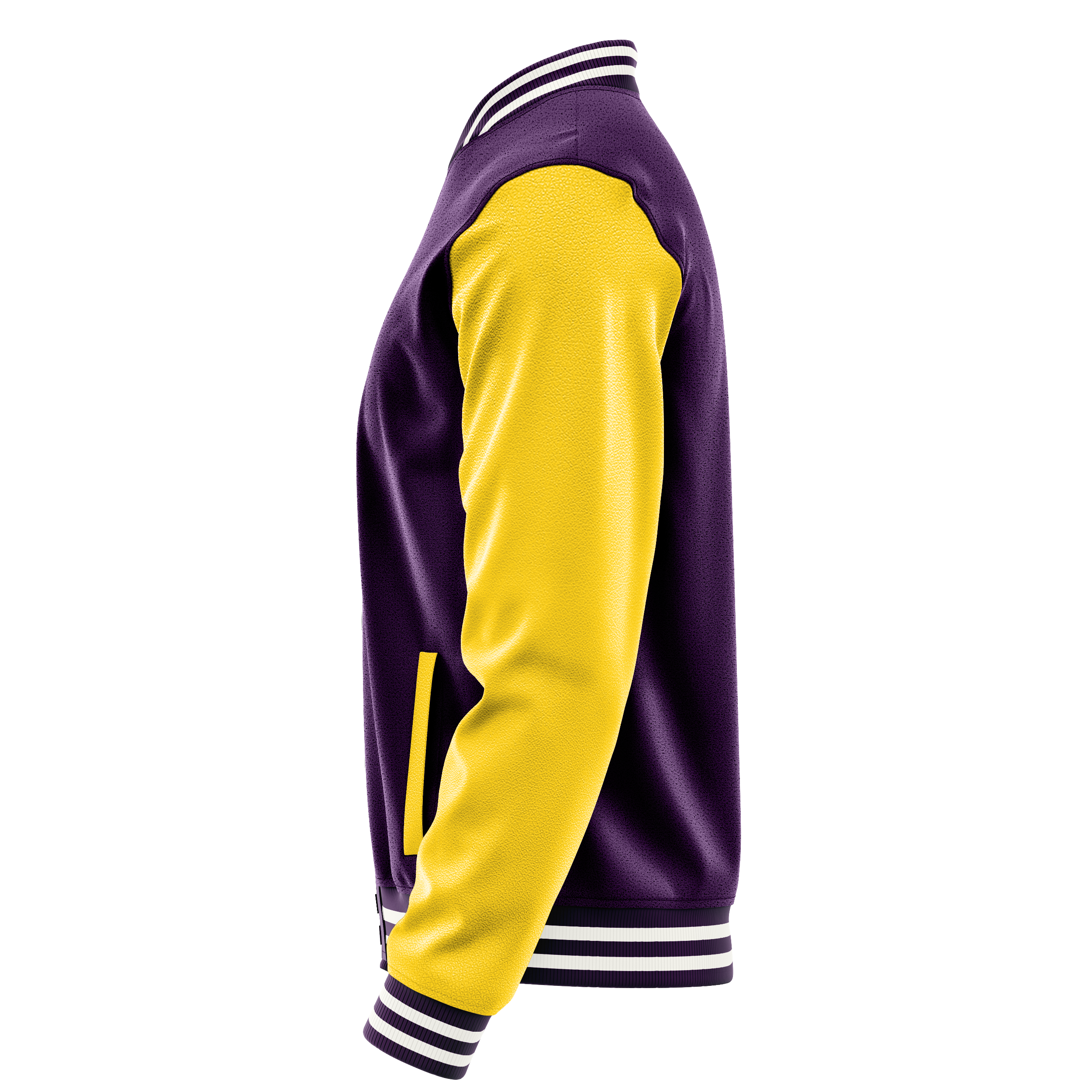 Purple & Gold Leather Varsity Jacket JG07300718