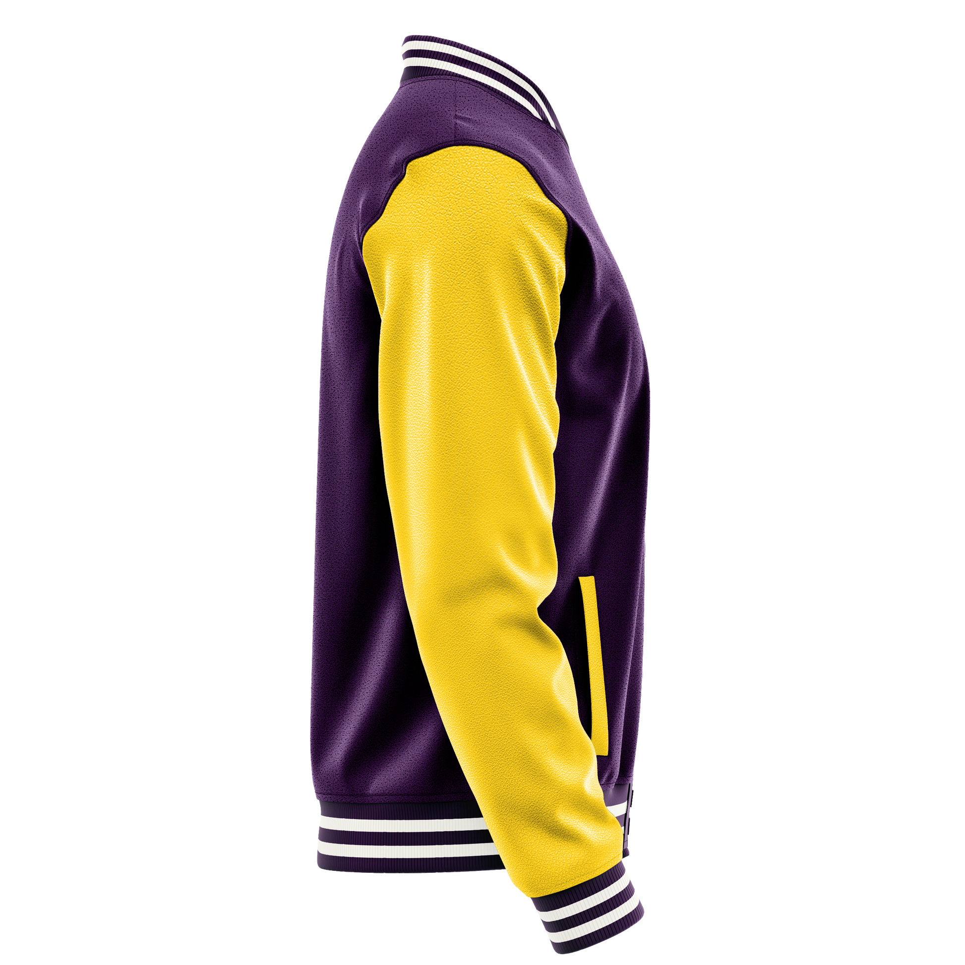 Purple & Gold Leather Varsity Jacket JG07300718