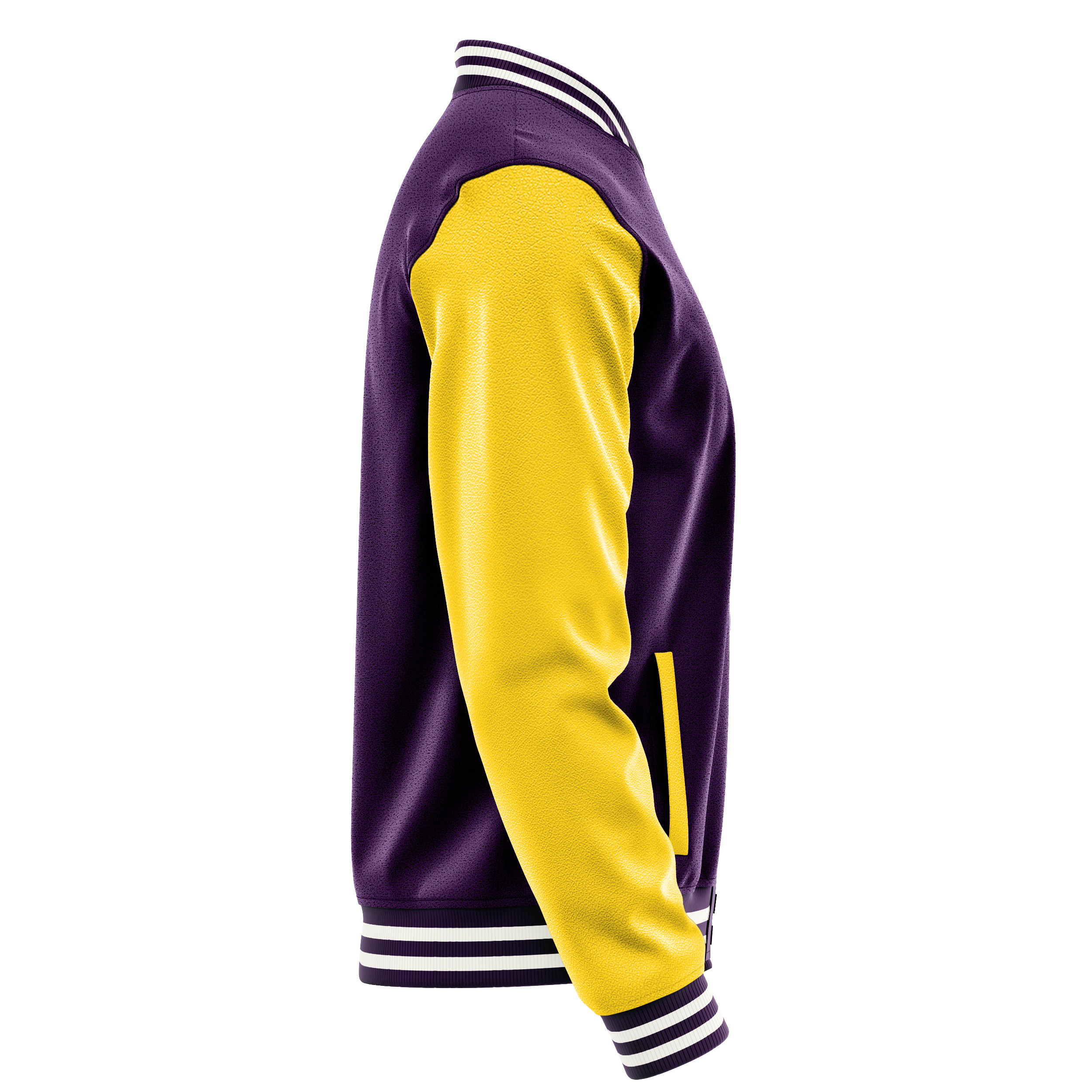 Purple & Gold Leather Varsity Jacket JG07300718