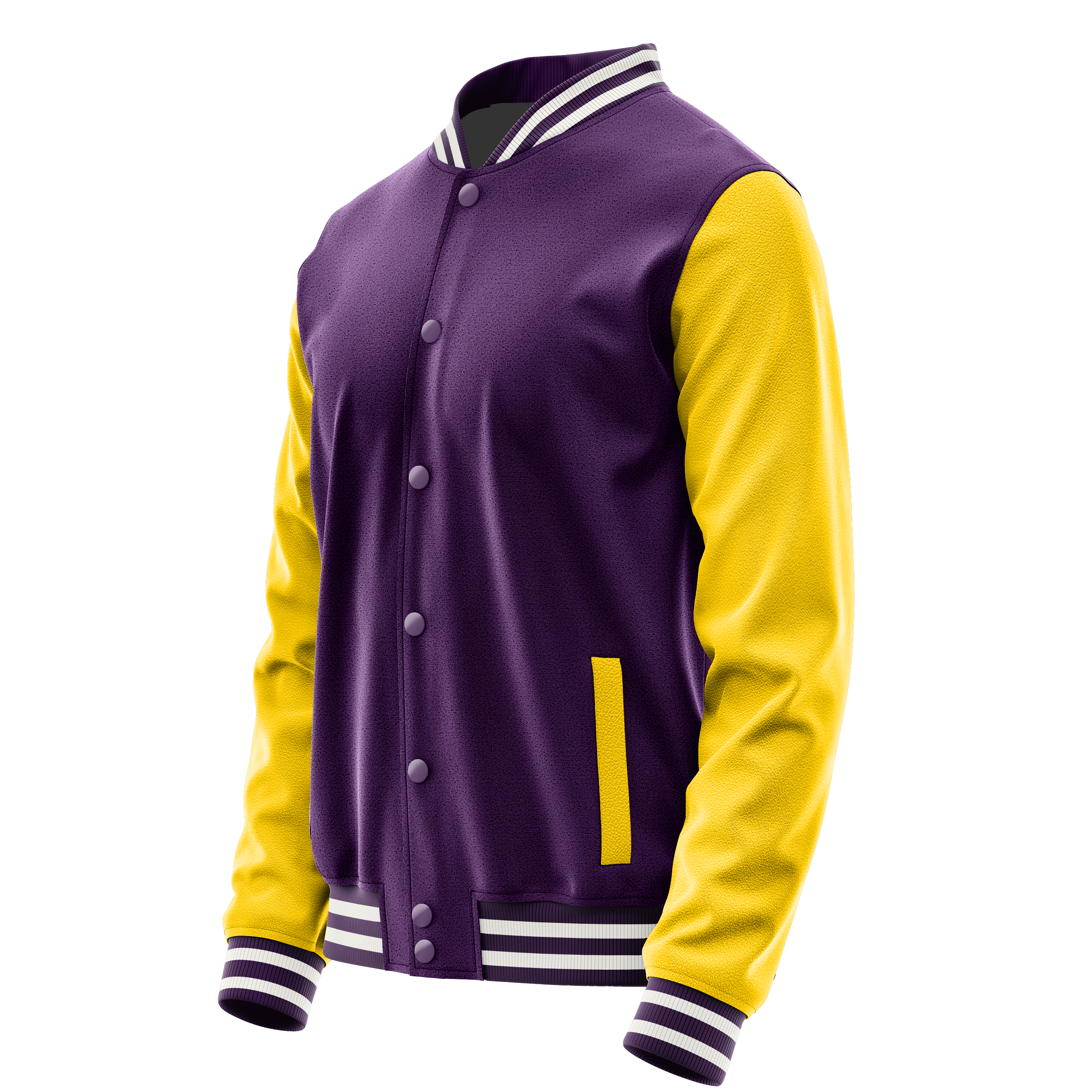 Purple & Gold Leather Varsity Jacket JG07300718