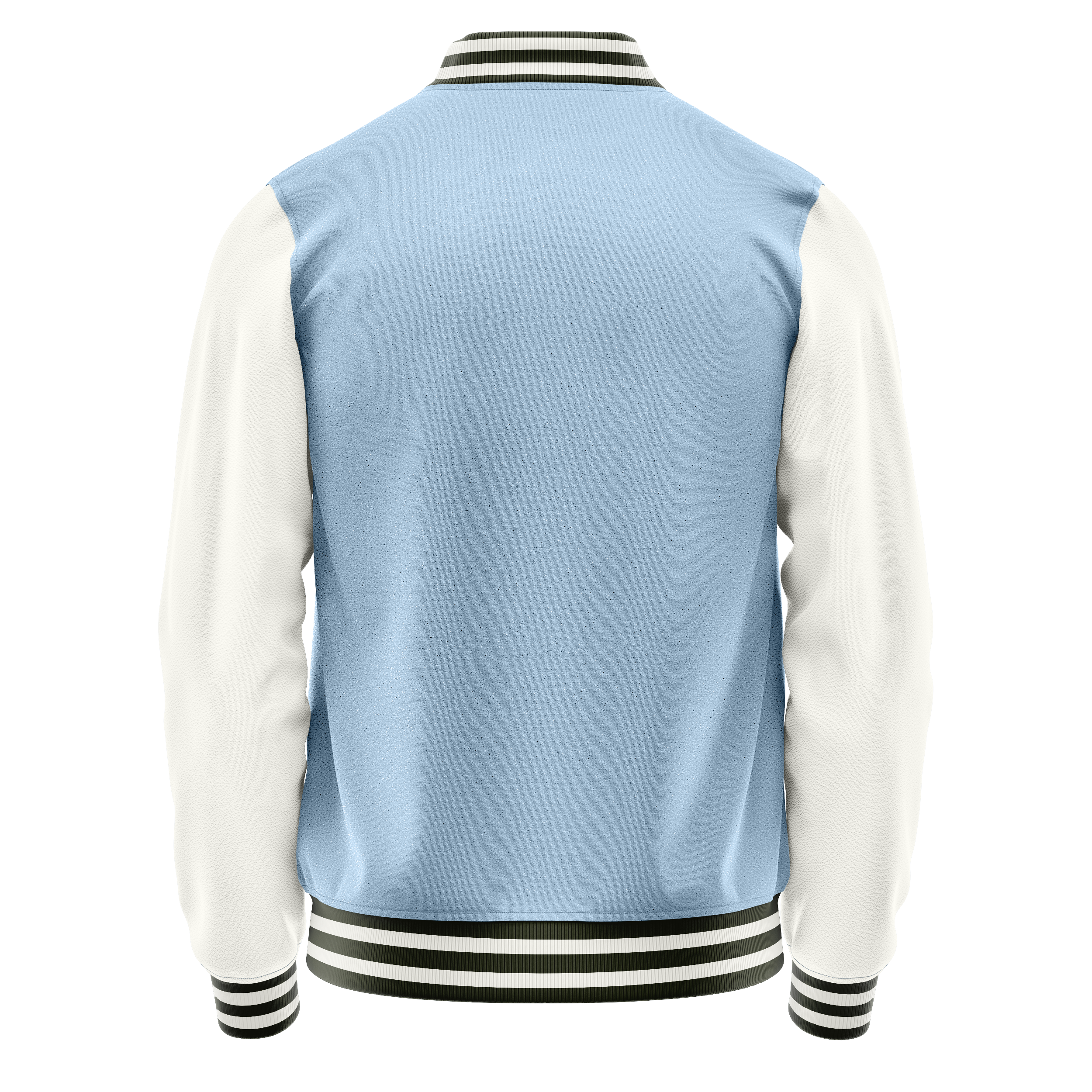 Light Blue & White Leather Varsity Jacket JG08180218