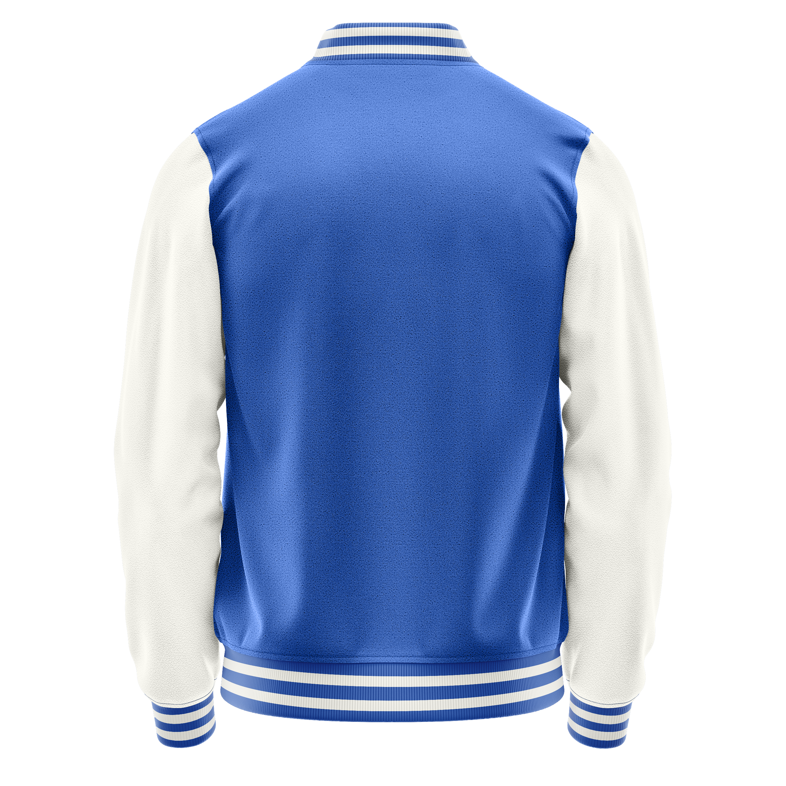 Sky Blue & White Leather Varsity Jacket JG09180918